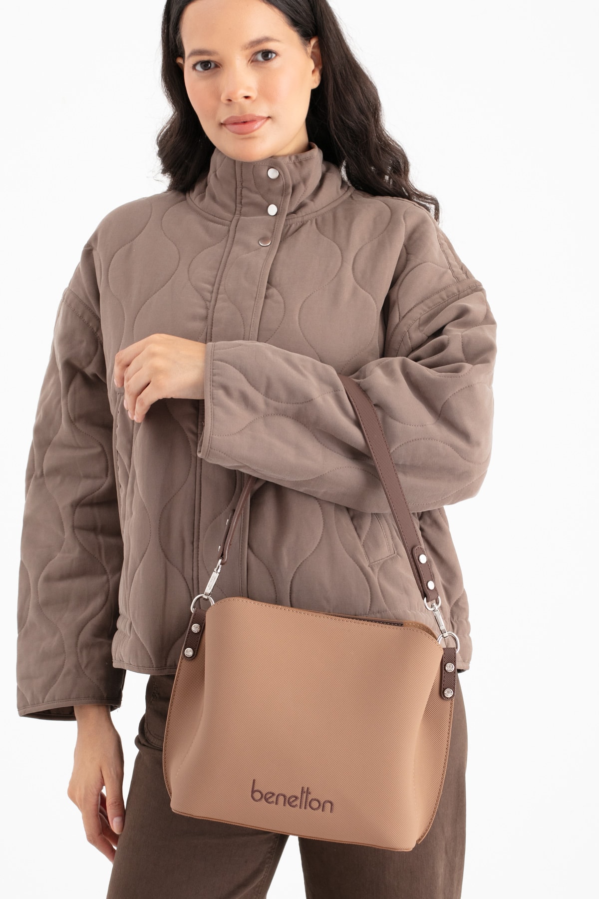 Benetton Kadın Kol Çantasın BNT_1688 - Taba-Kahve