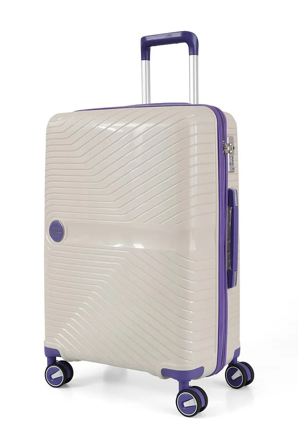 ÇÇS 5239 Polipropilen 3'lü Valiz Seti - Beyaz-Mor