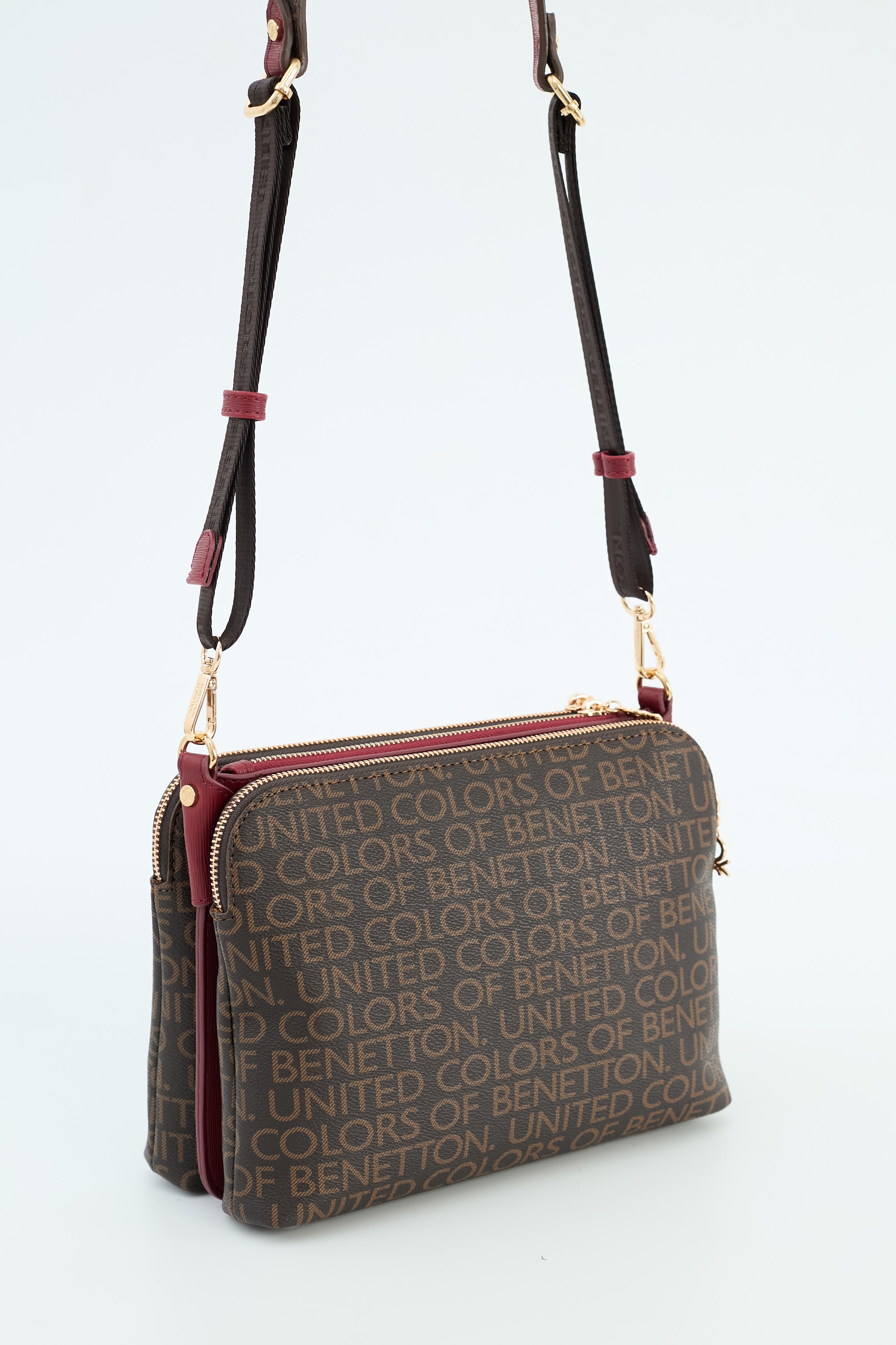 Benetton Kadın Çapraz Çanta BNT_1636 - Kahve-Bordo