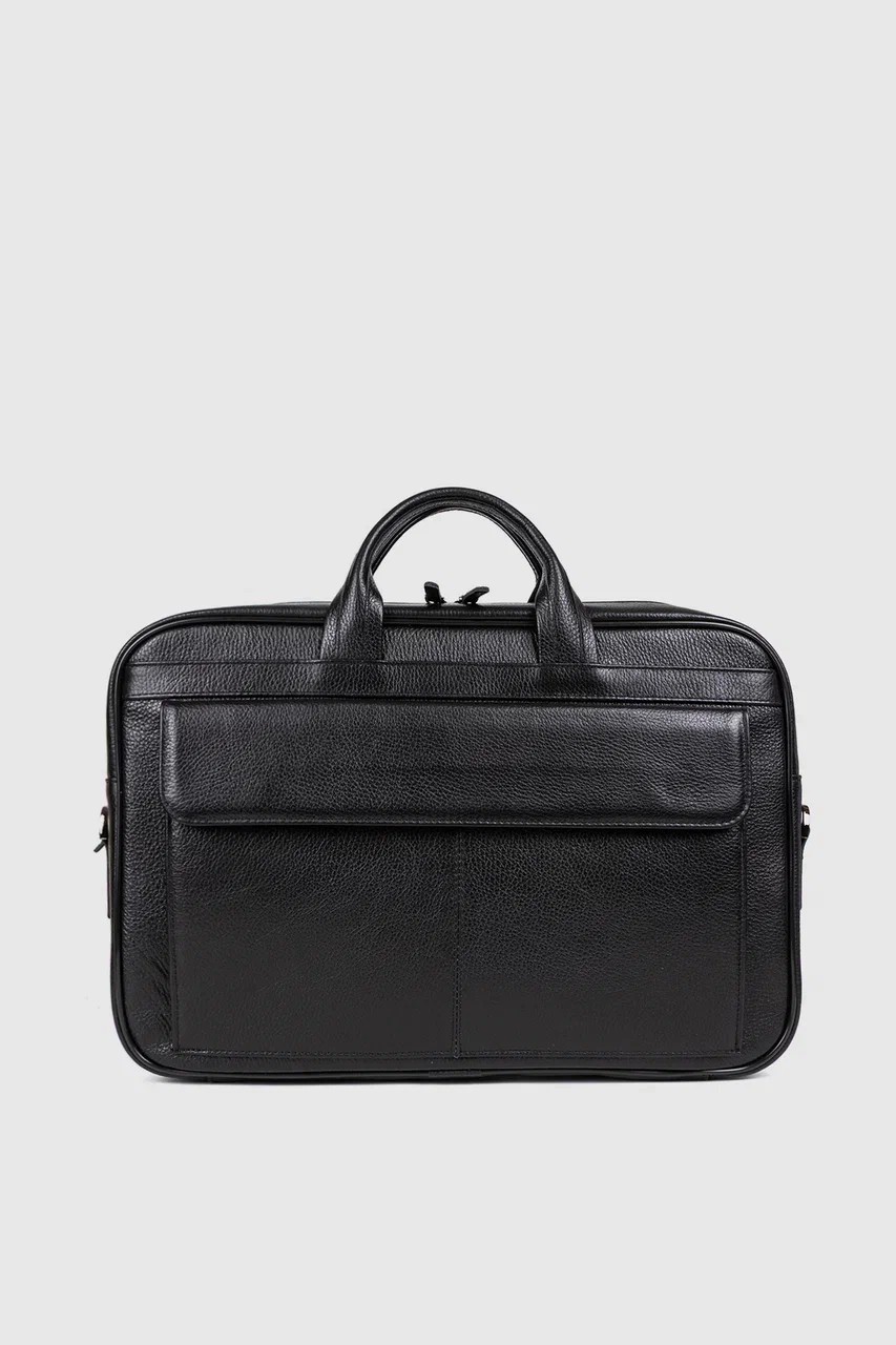 Hakiki Deri Unisex Evrak Çantası Laptop Bölmeli 16" & 17" Inç - Siyah