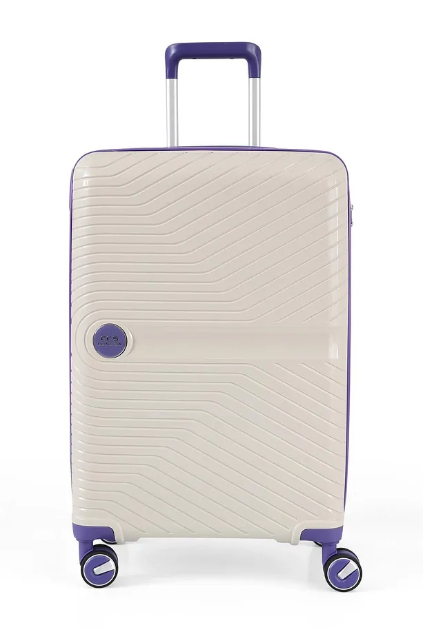 ÇÇS 5239 Polipropilen 3'lü Valiz Seti - Beyaz-Mor