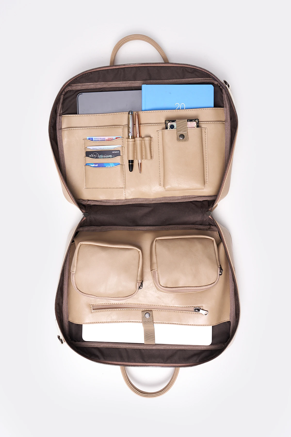Macbook Organizer Laptop Evrak Çantası 15.6" & 16" İnç Crazy Bej