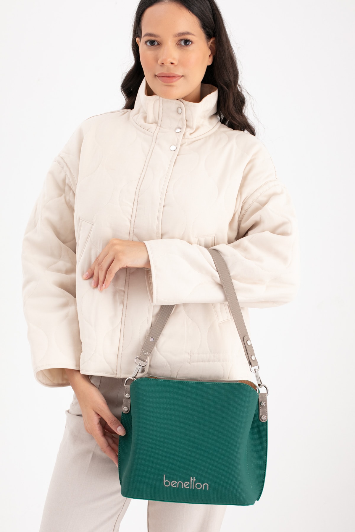 Benetton Kadın Kol Çantasın BNT_1688 - Zümrüt-K.Taş