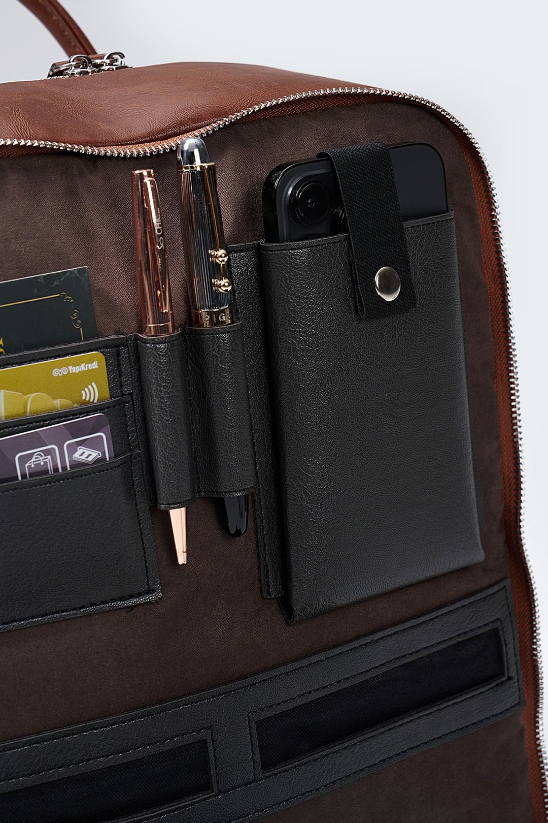 Organizer Premium Deri Sırt Laptop Çantası Unisex