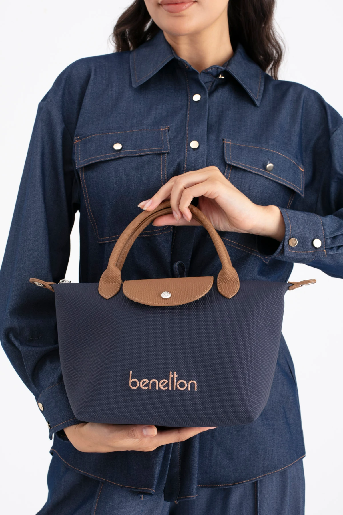 Benetton Kadın El Çantası BNT_1702 - Lacivert-Camel