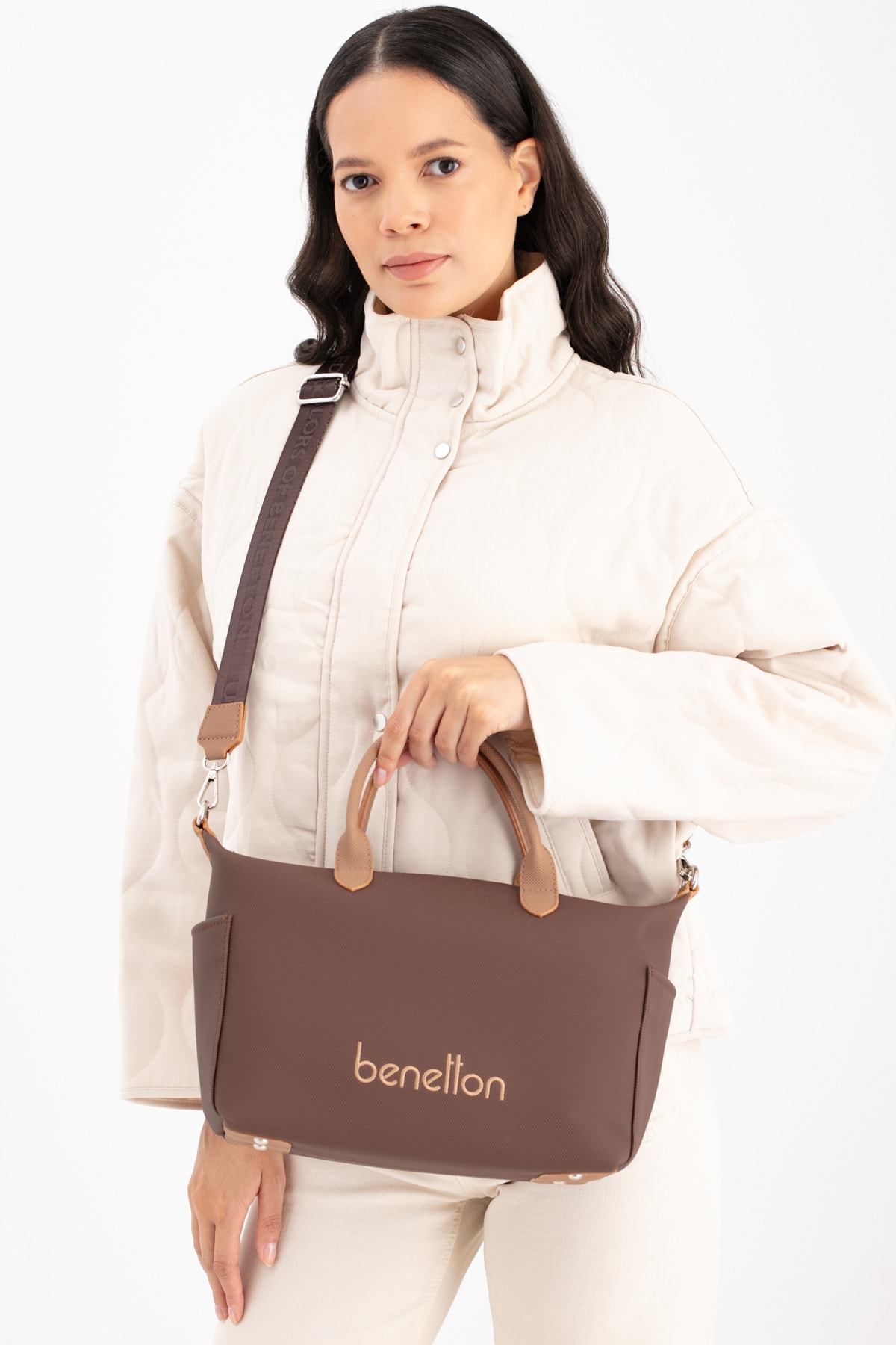 Benetton Kadın Kol Çantası BNT_1678 - Kahve-Camel
