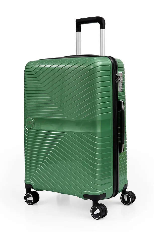 ÇÇS 5239 Polipropilen 3'lü Valiz Seti - Metalik Yeşil