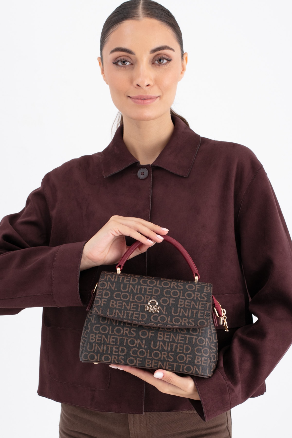 Benetton Kadın Çapraz Çantası BNT_1691 - Kahve-Bordo
