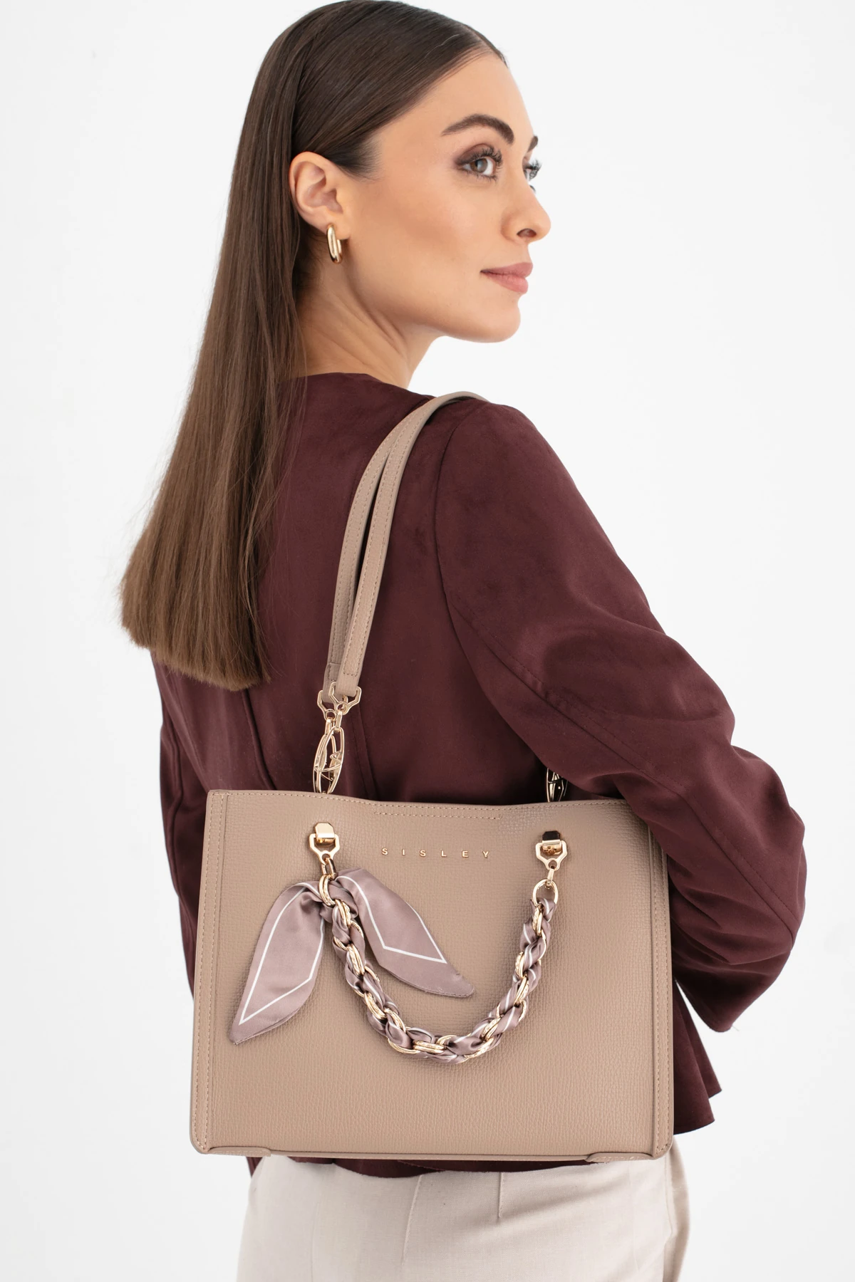 Sisley Kadın Omuz Çantası SLY_287 - Taş