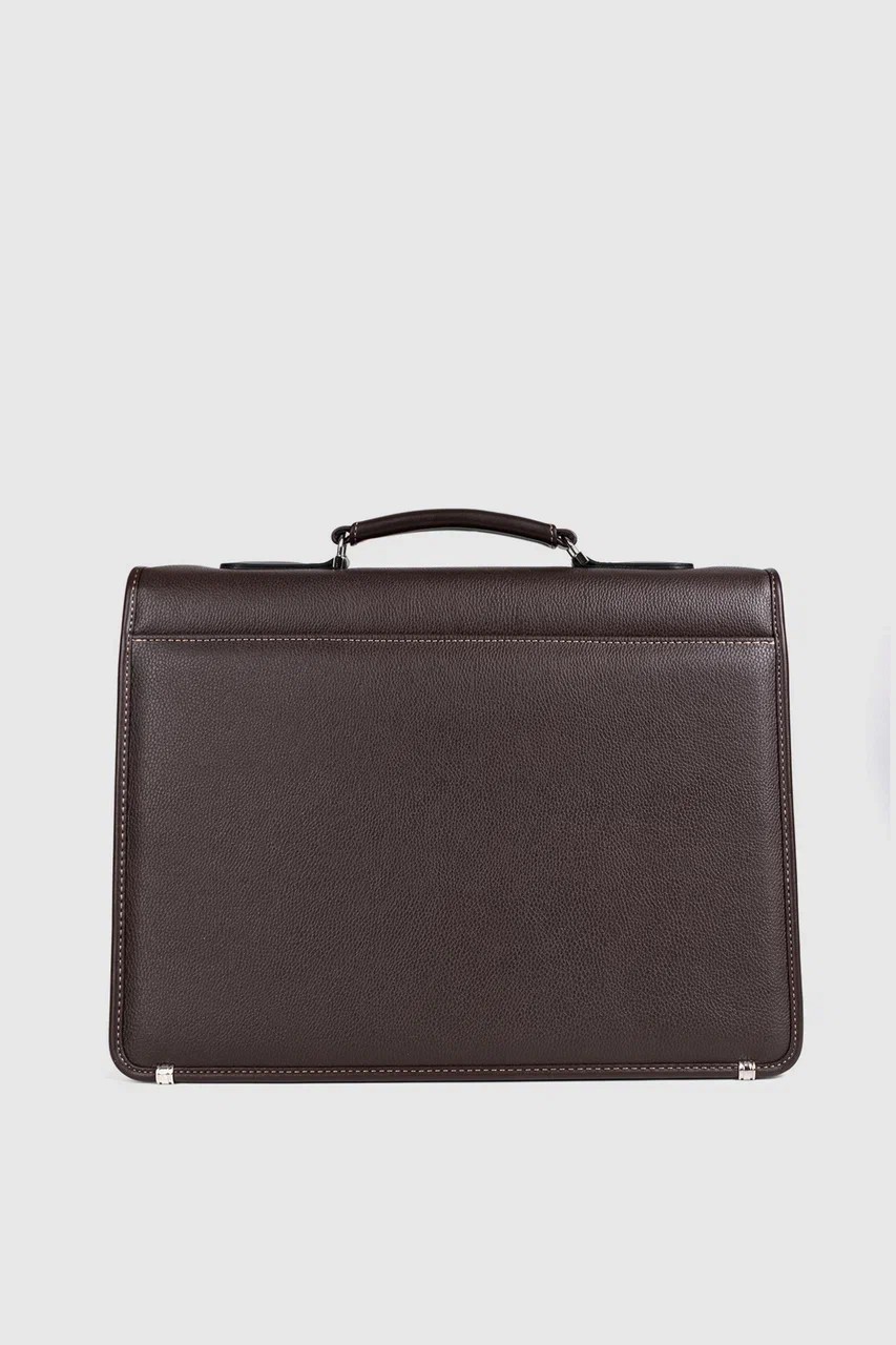 Klasik Kilitli Evrak Laptop Çantası - Kahverengi