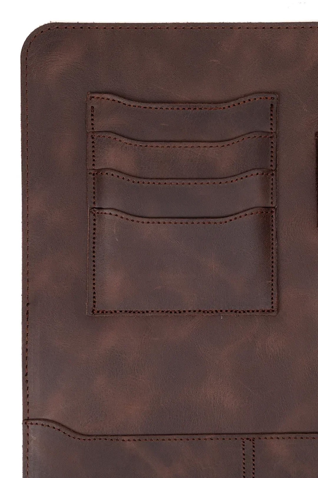 Hakiki Deri Macbook Air Pro 13-14 İnç Organizer Evrak & Laptop & Tablet Çantası - Fındık
