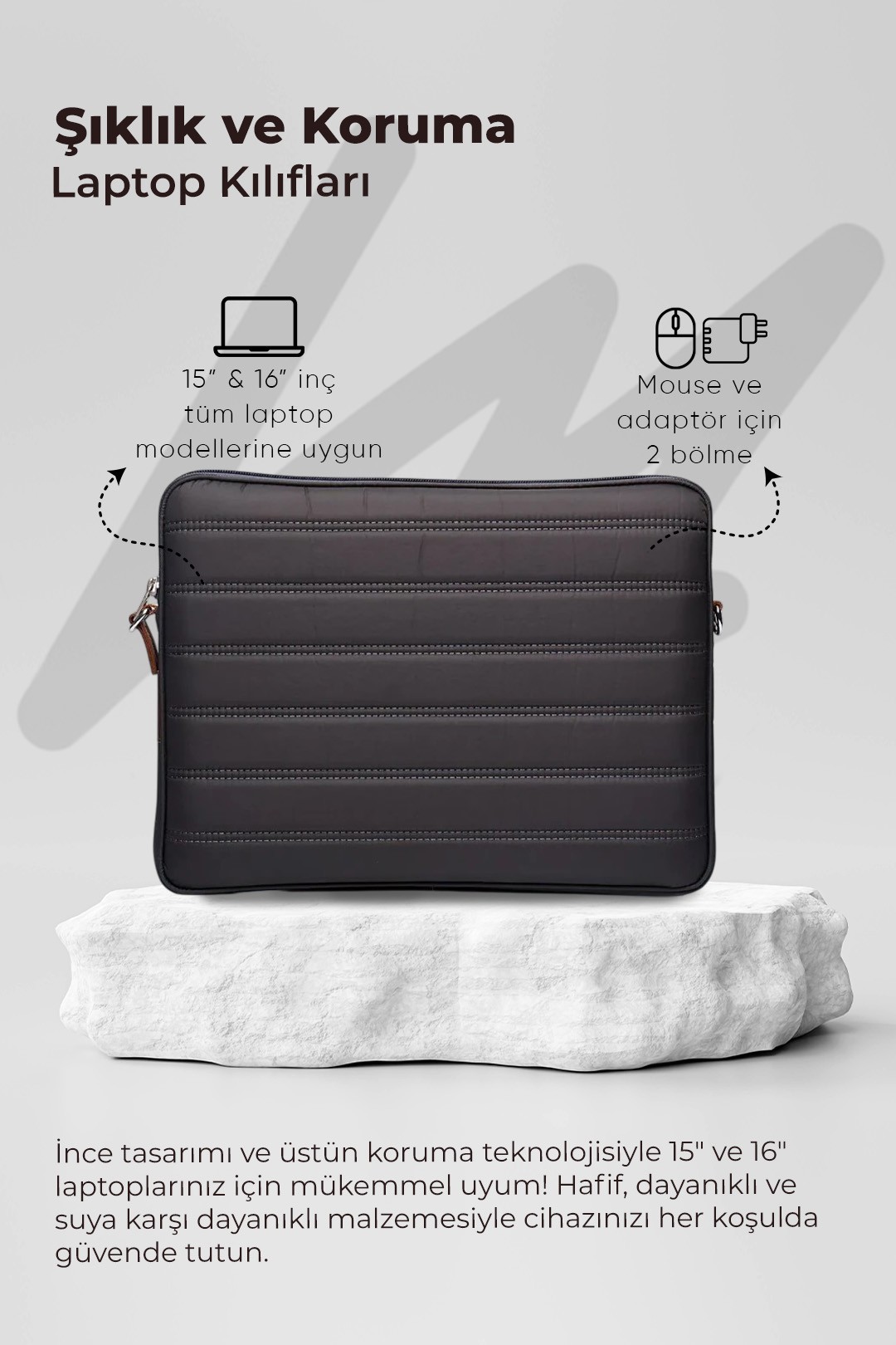 Su Geçirmez Kumaş Laptop Kılıfı 15.6 & 16 Inç