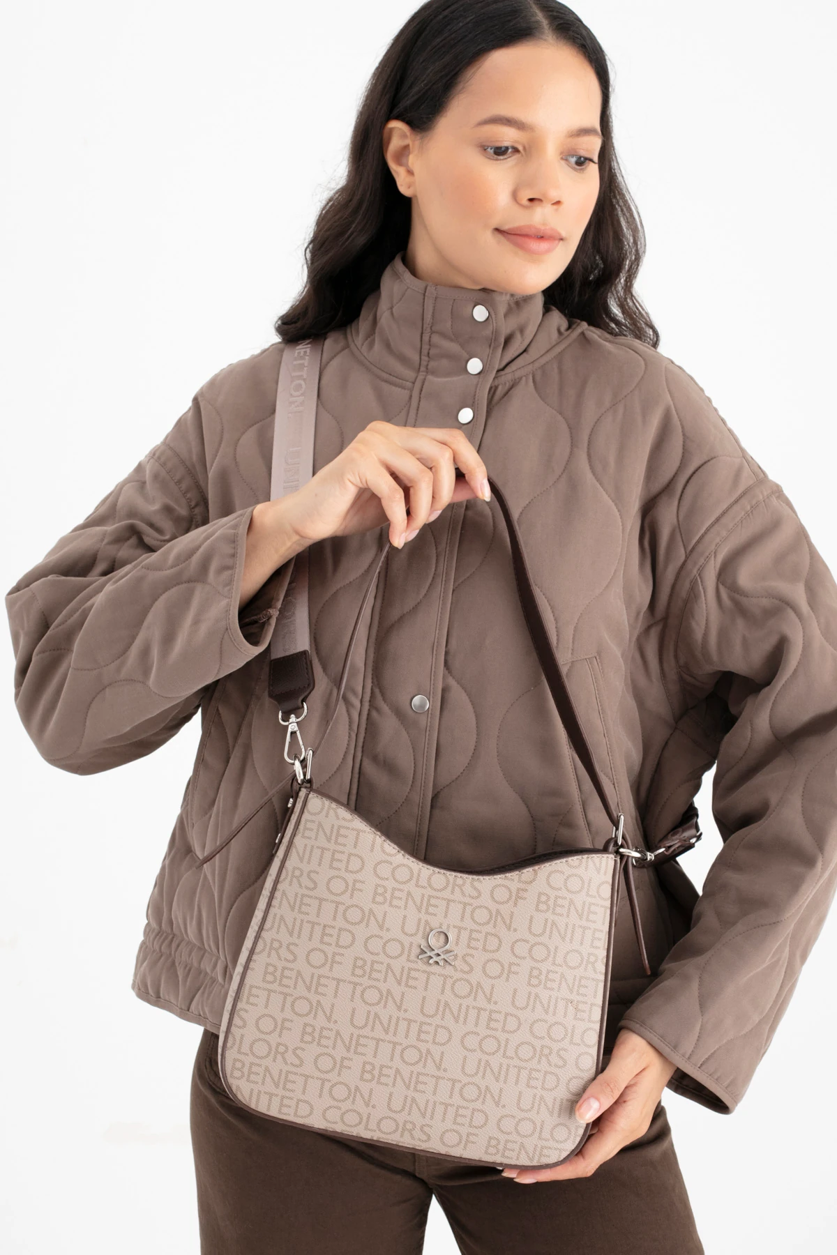 Benetton Kadın Omuz Çantası BNT_1703 - Taş-Kahve