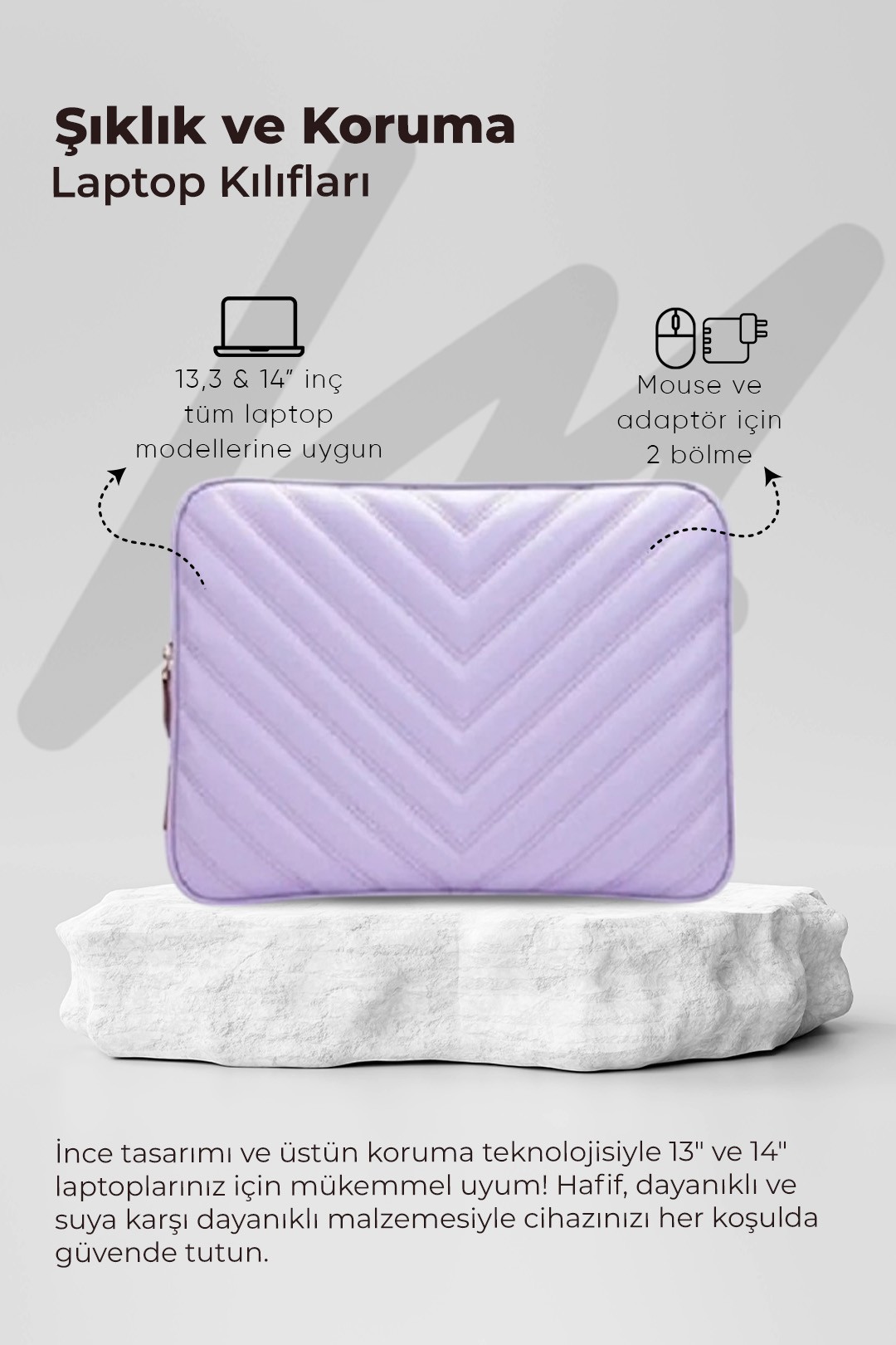 Macbook Air Pro 13.3" & 14" İnç Laptop Kılıfı Lila