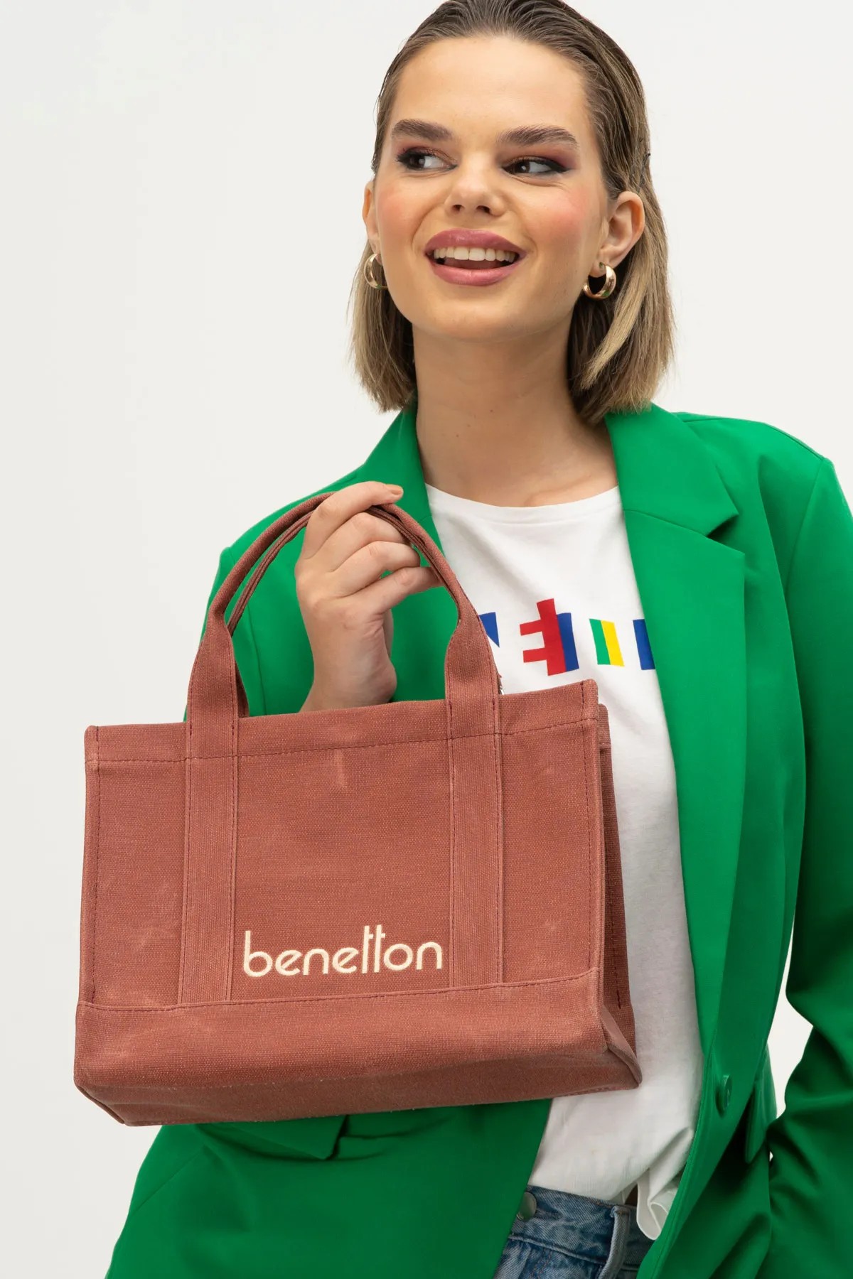 Benetton Kadın El Çantası - Kiremit