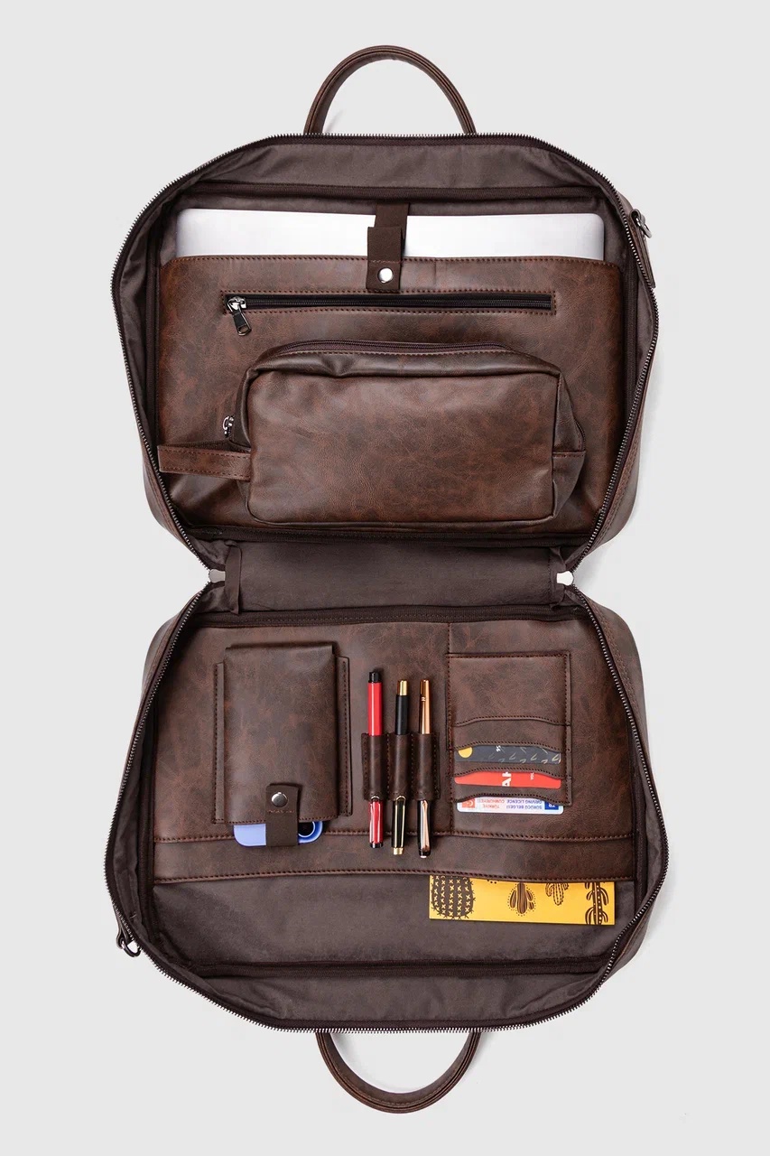 Macbook Organizer Laptop Evrak Çantası 15.6" & 16" İnç Crazy Kahve