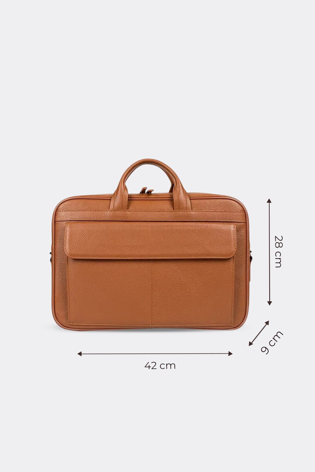 Hakiki Deri Unisex Evrak Çantası Laptop Bölmeli 16" & 17" Inç - Taba