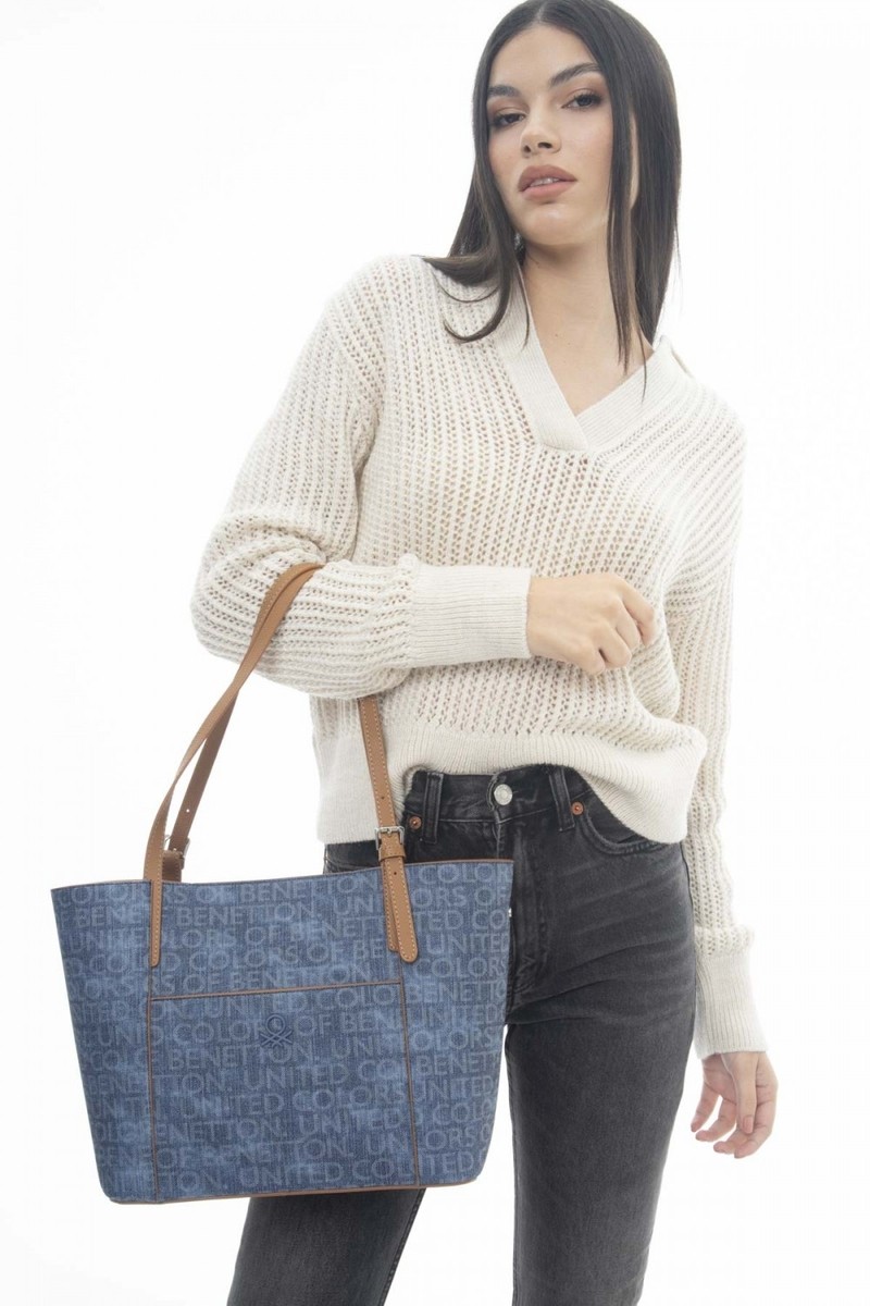 Benetton Kadın Kol Çantası Kot-Laci Bnt_1132