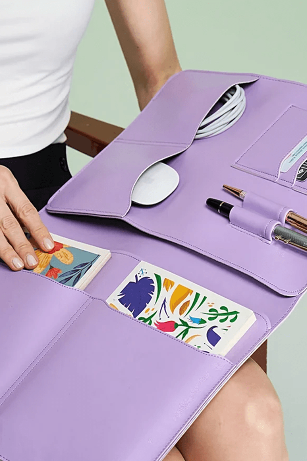 Macbook Air Pro 13-14 İnç Organizer Evrak & Laptop & Tablet Çantası - Lila