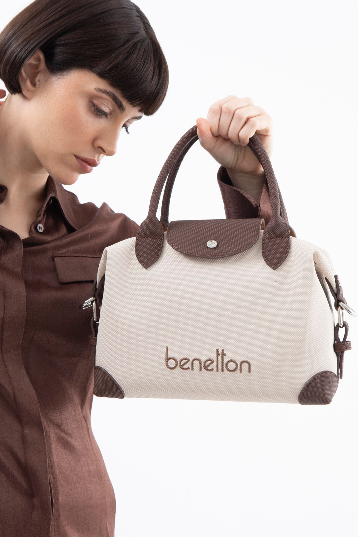 Benetton Kadın Kol Çantası BNT_1623 - Bej-Kahve