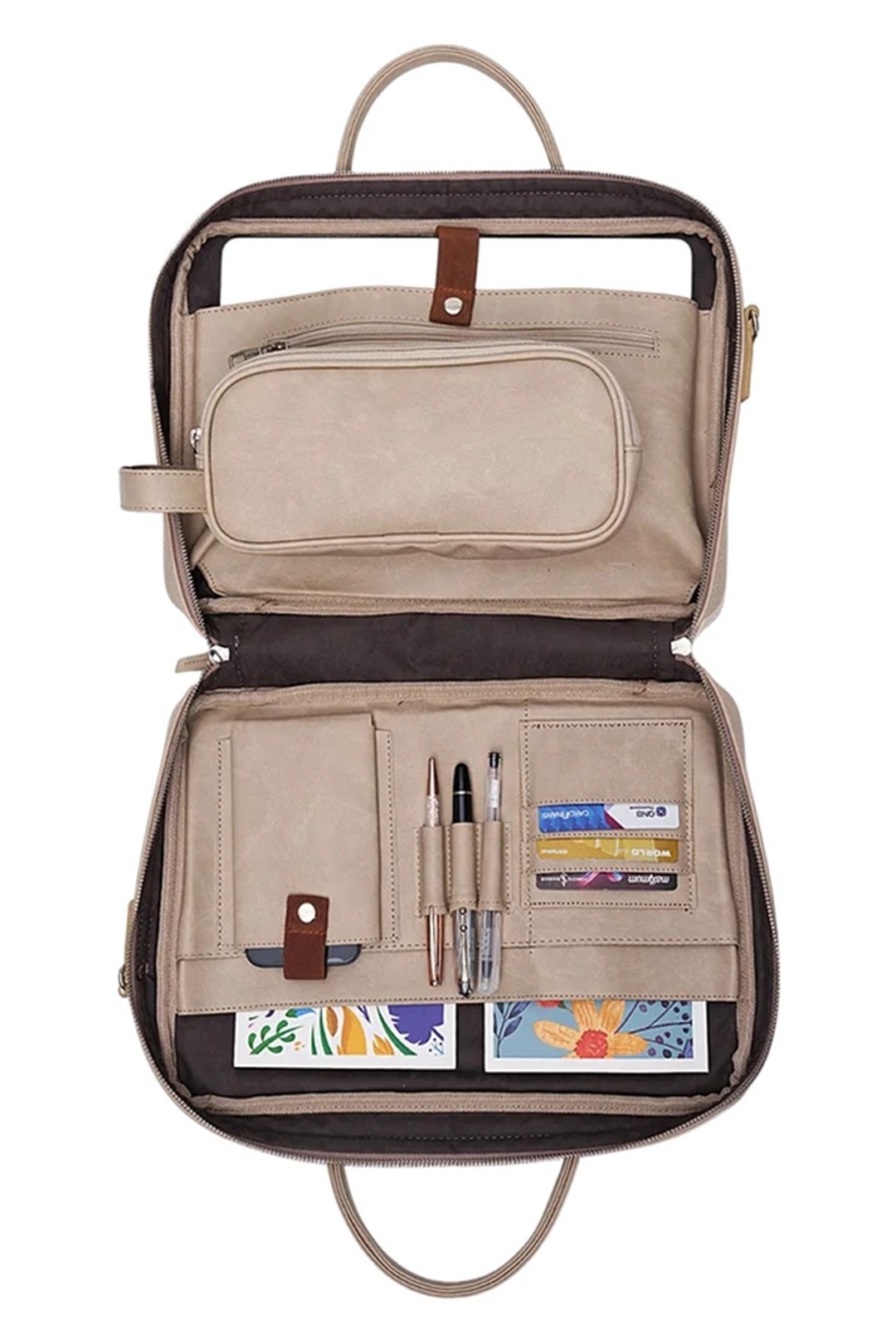 Macbook Organizer Laptop Evrak Çantası 13" & 14" İnç - Crazy Bej