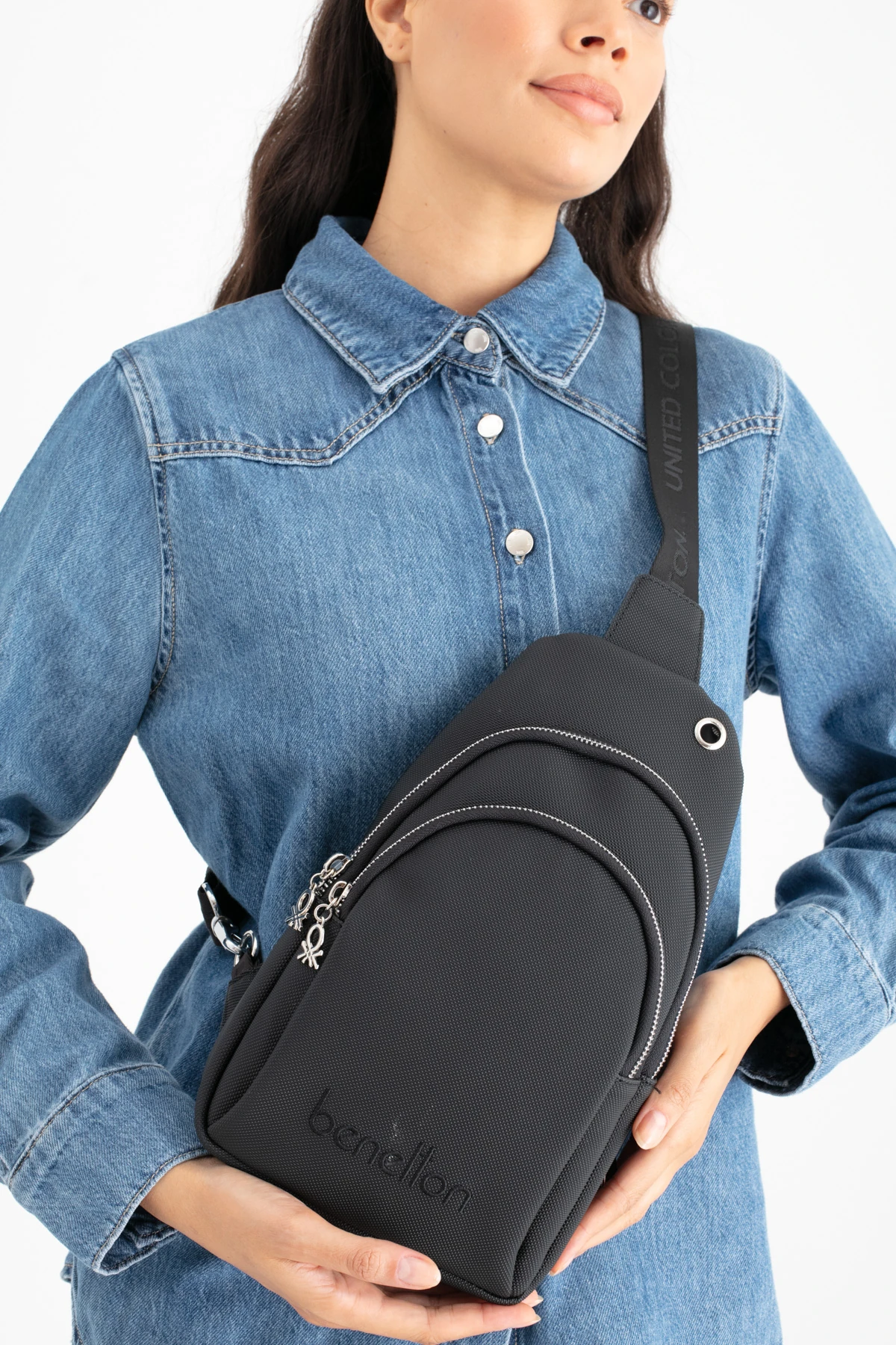 Benetton Kadın Vücut Çantası BNT_1652 - Siyah