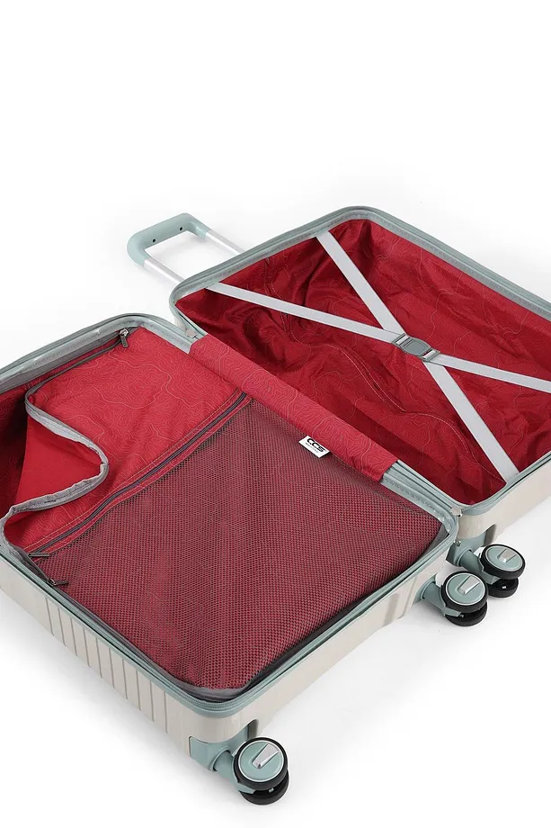 ÇÇS 5239 Polipropilen 3'lü Valiz Seti - Beyaz-Mavi