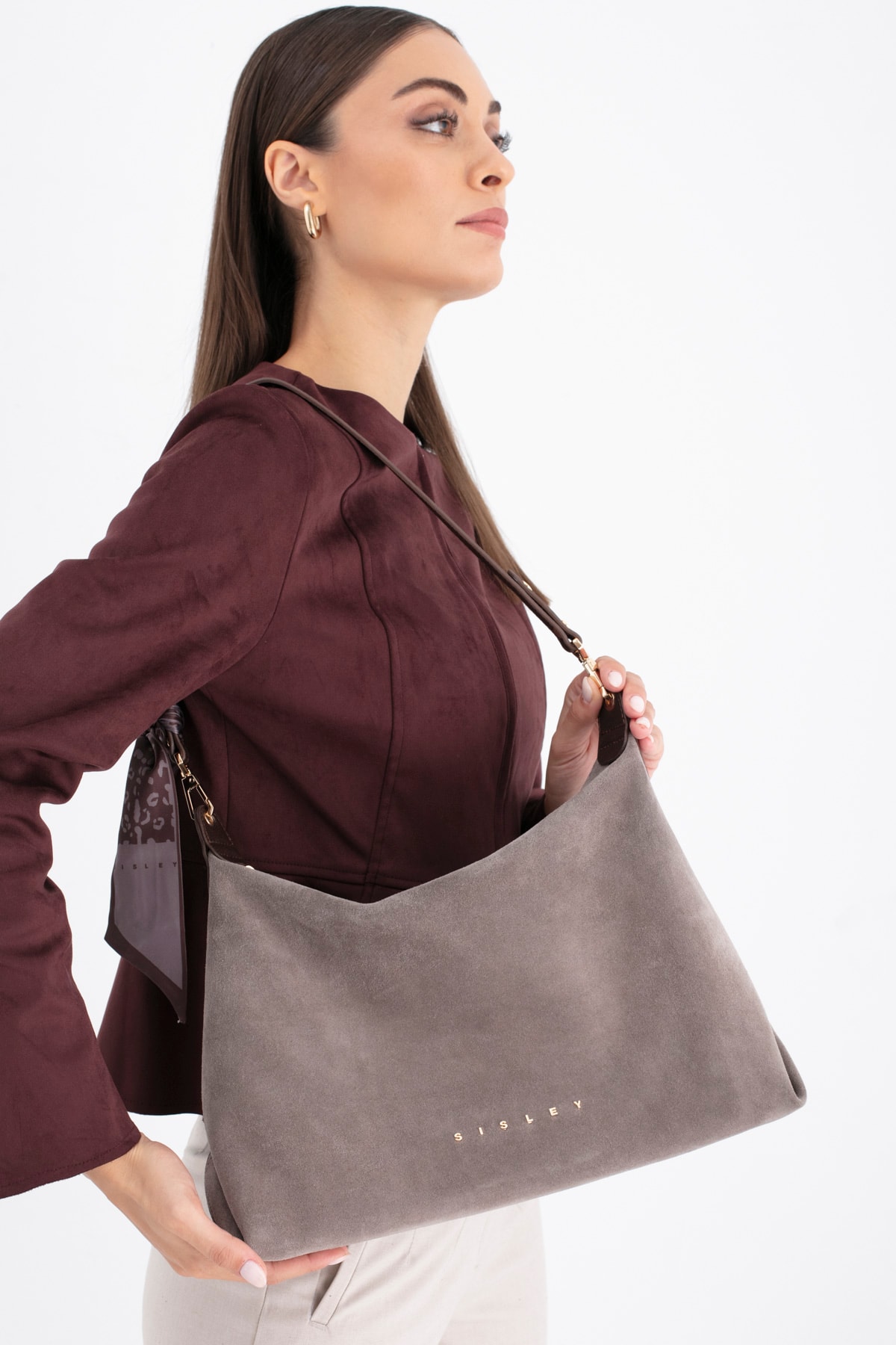 Sisley Kadın Omuz Çantası SLY_300 - Taş-Kahve