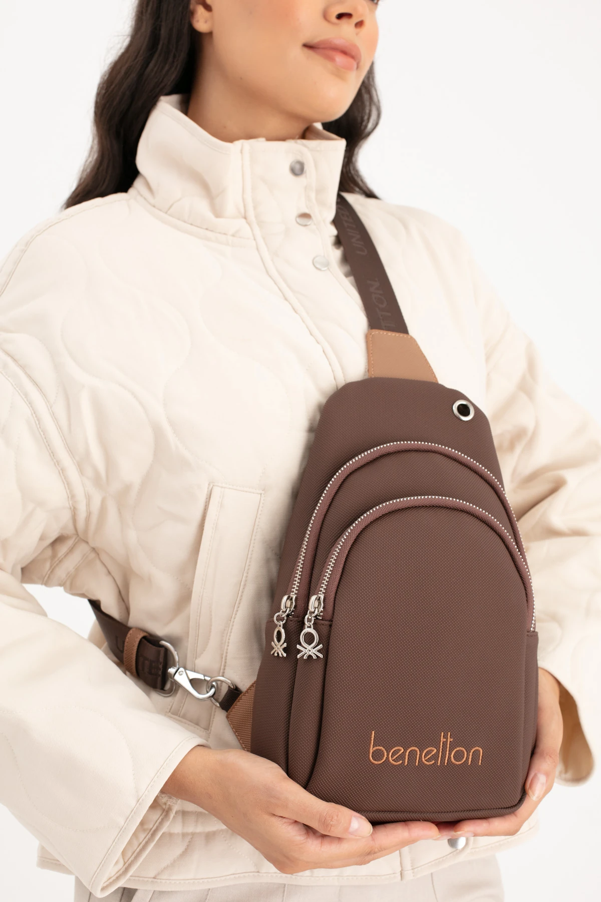 Benetton Kadın Vücut Çantası BNT_1652 - Kahve-Camel