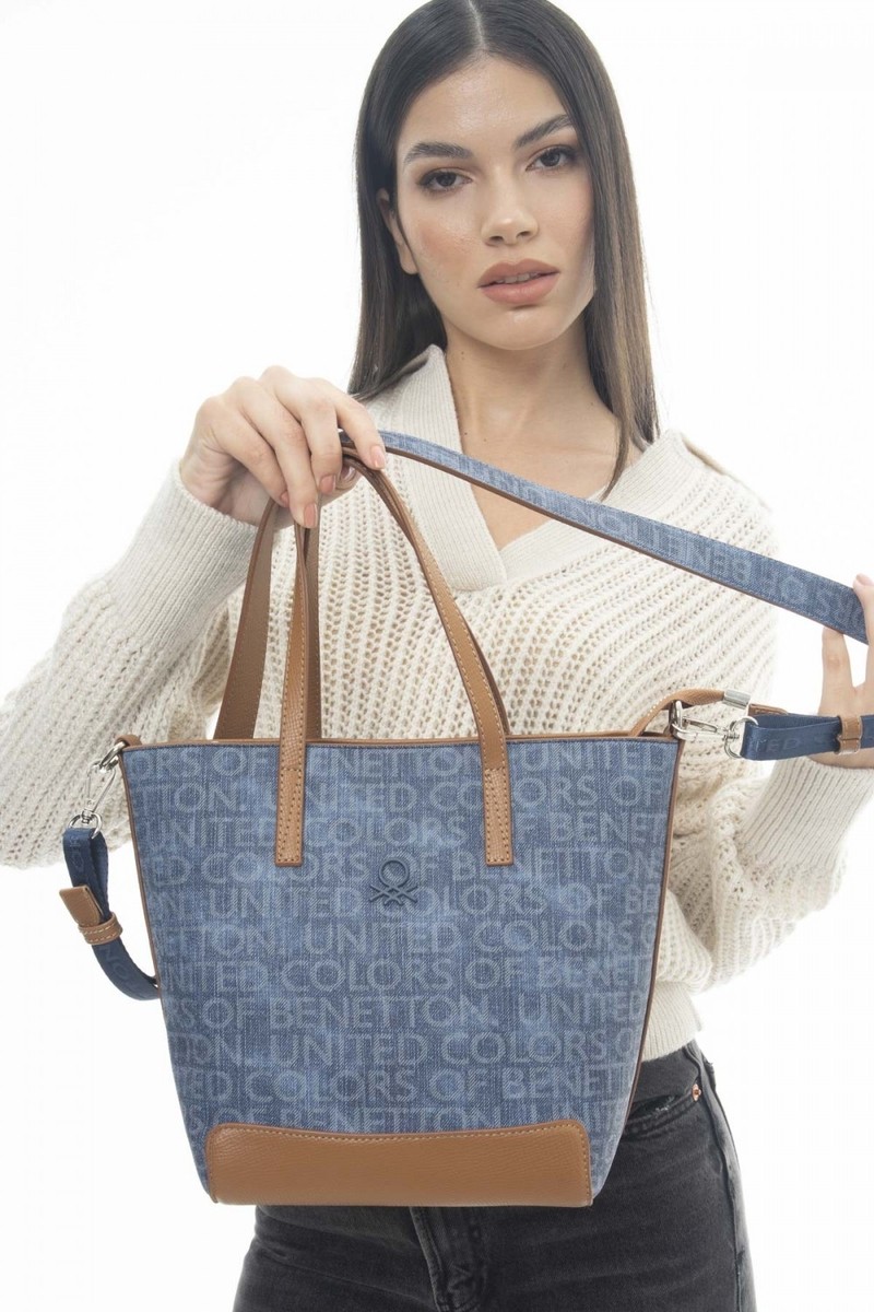 Benetton Kadın El Çantası Kot-Laci Bnt_1127