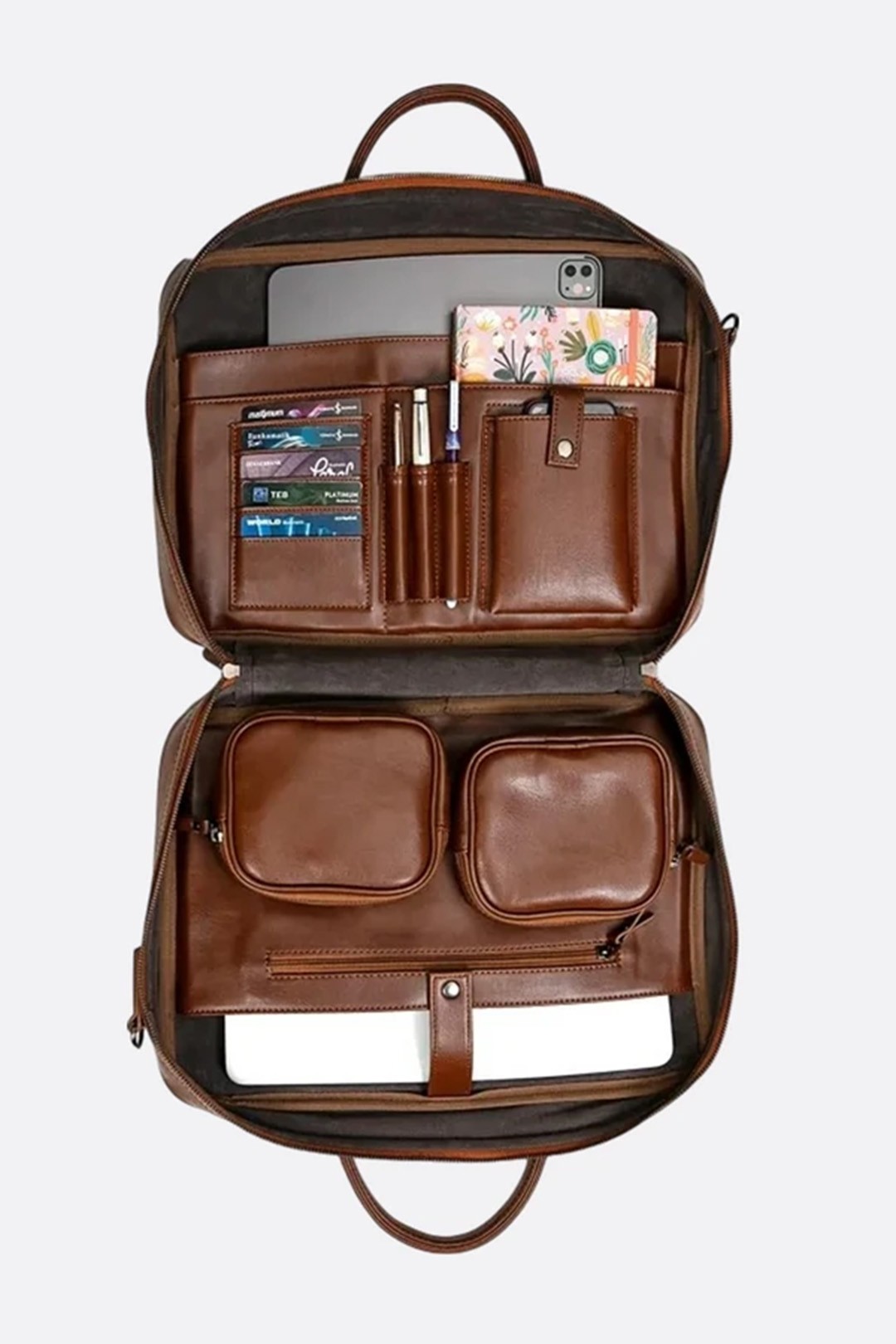 Macbook Organizer Laptop Evrak Çantası 15.6" & 16" İnç Taba
