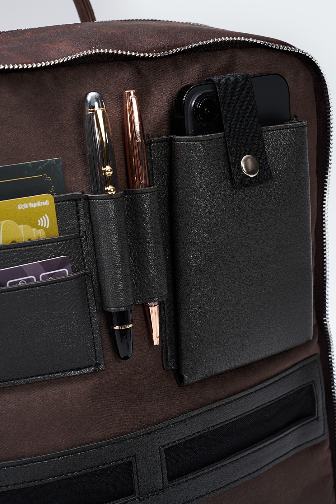 Organizer Premium Deri Sırt Laptop Çantası Unisex