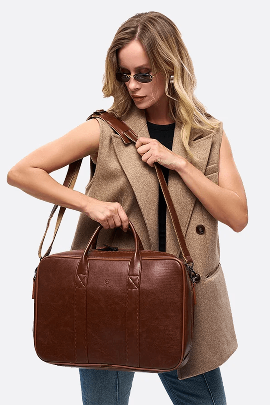 Macbook Organizer Laptop Evrak Çantası 15.6" & 16" İnç Taba