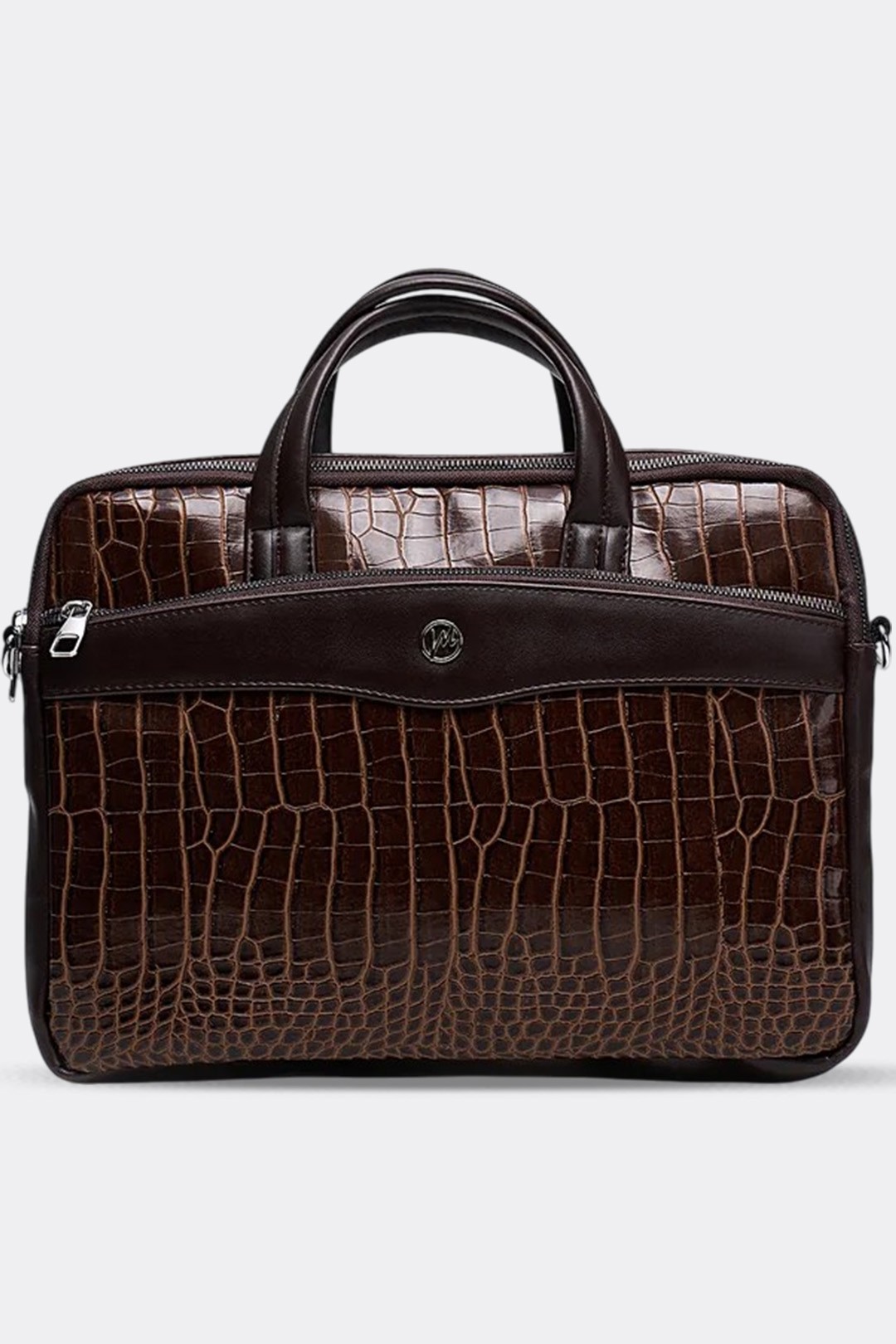 Unisex 13" & 14" Laptop Evrak Çantası Kahve Kroko