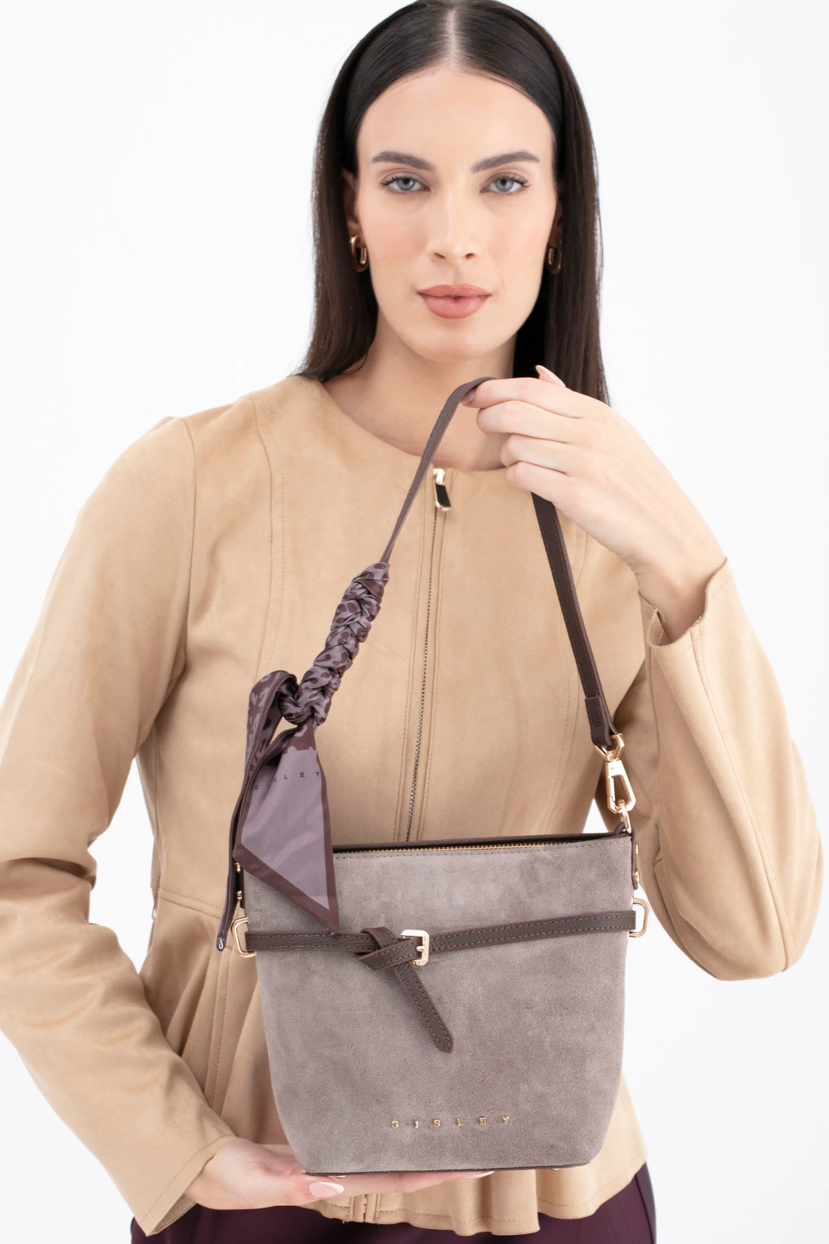 Sisley Kadın Omuz Çantası SLY_305 - Taş-Kahve