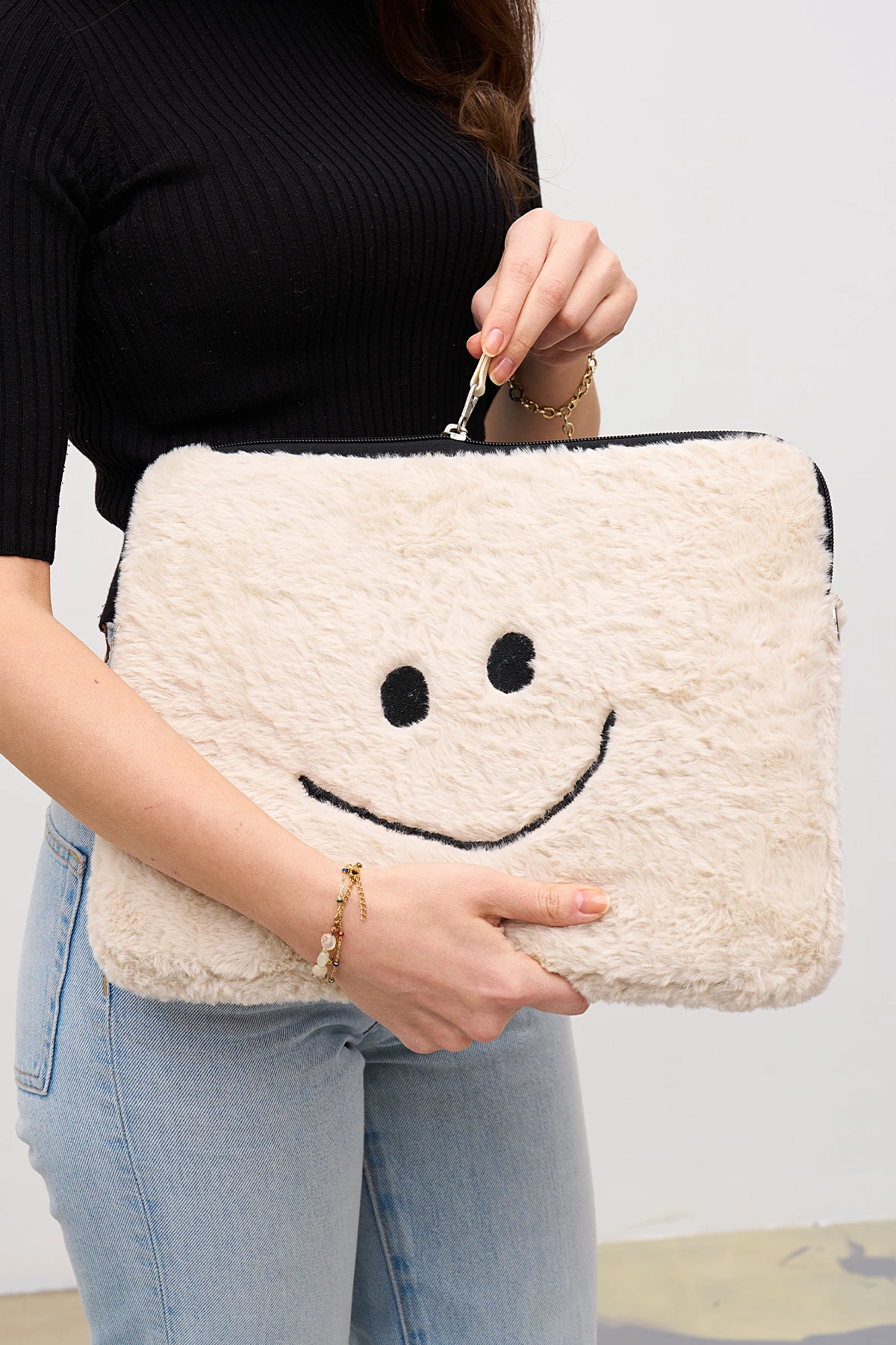 Smile Laptop Kılıfı 13" & 14" İnç Uyumlu - Bej