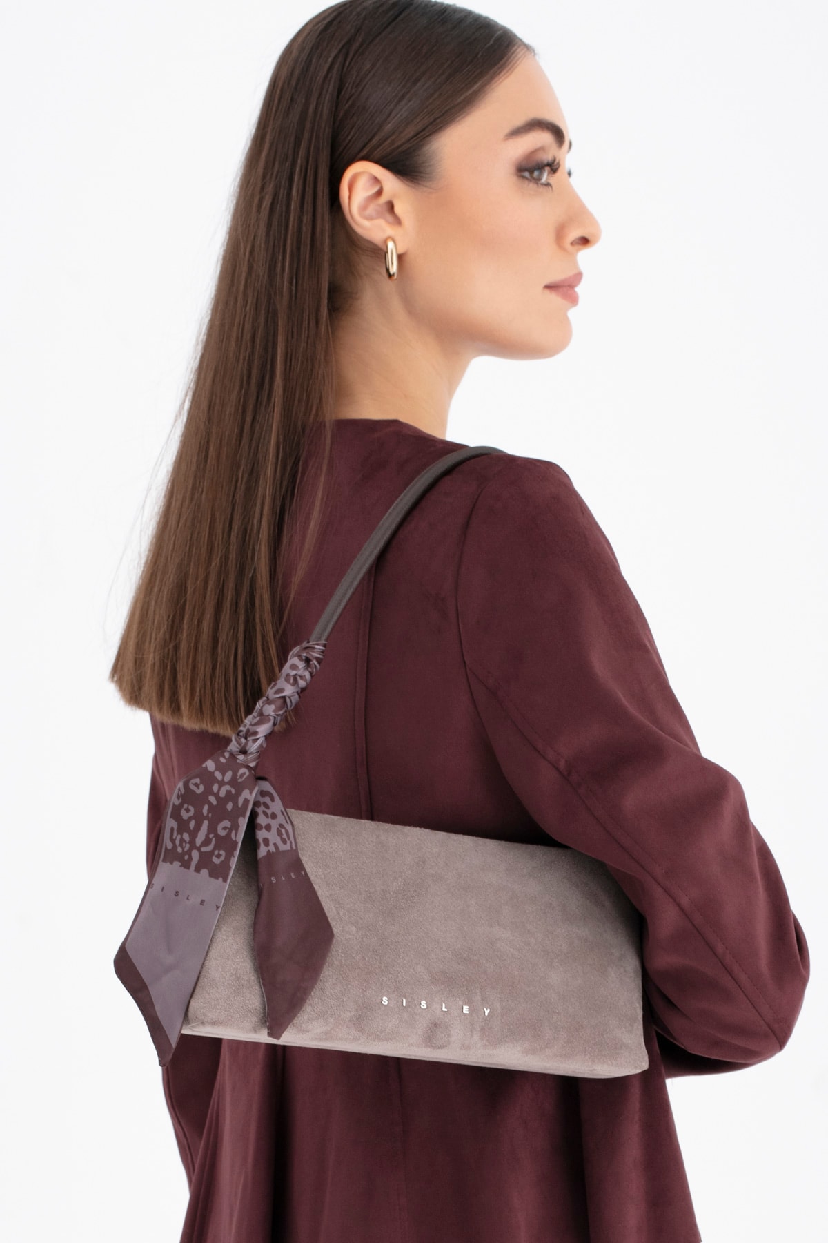 Sisley Kadın Omuz Çantası SLY_301 - Taş-Kahve