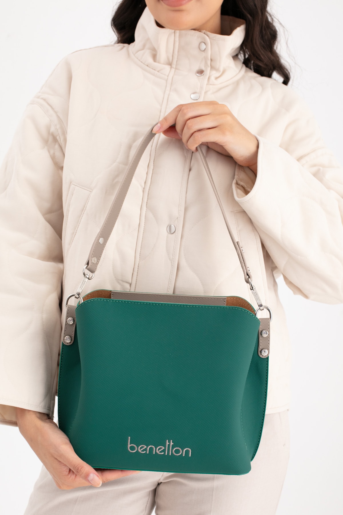 Benetton Kadın Kol Çantasın BNT_1688 - Zümrüt-K.Taş
