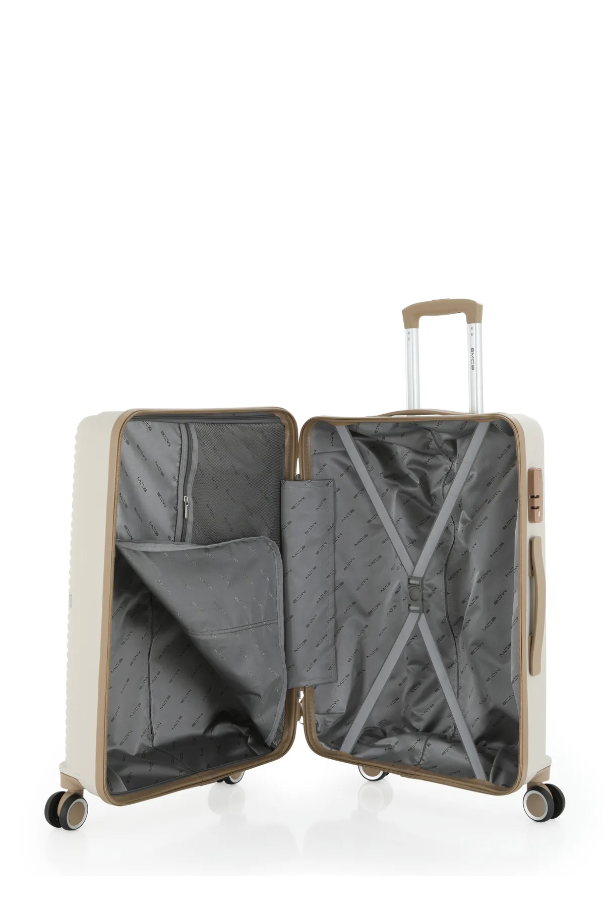 MÇS Polipropilen Orta Boy Valiz  - Kemik-Şampanya