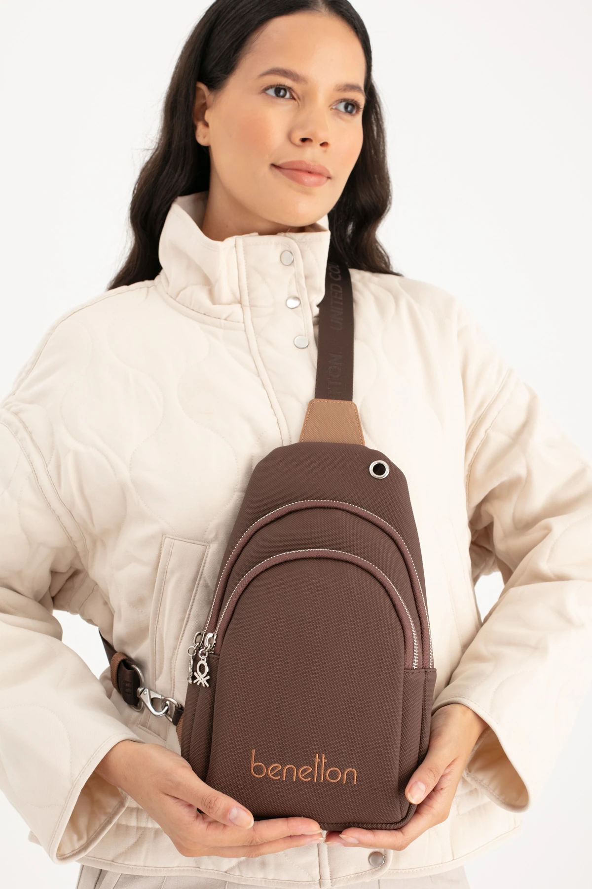 Benetton Kadın Vücut Çantası BNT_1652 - Kahve-Camel