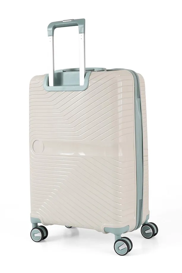 ÇÇS 5239 Polipropilen 3'lü Valiz Seti - Beyaz-Mavi