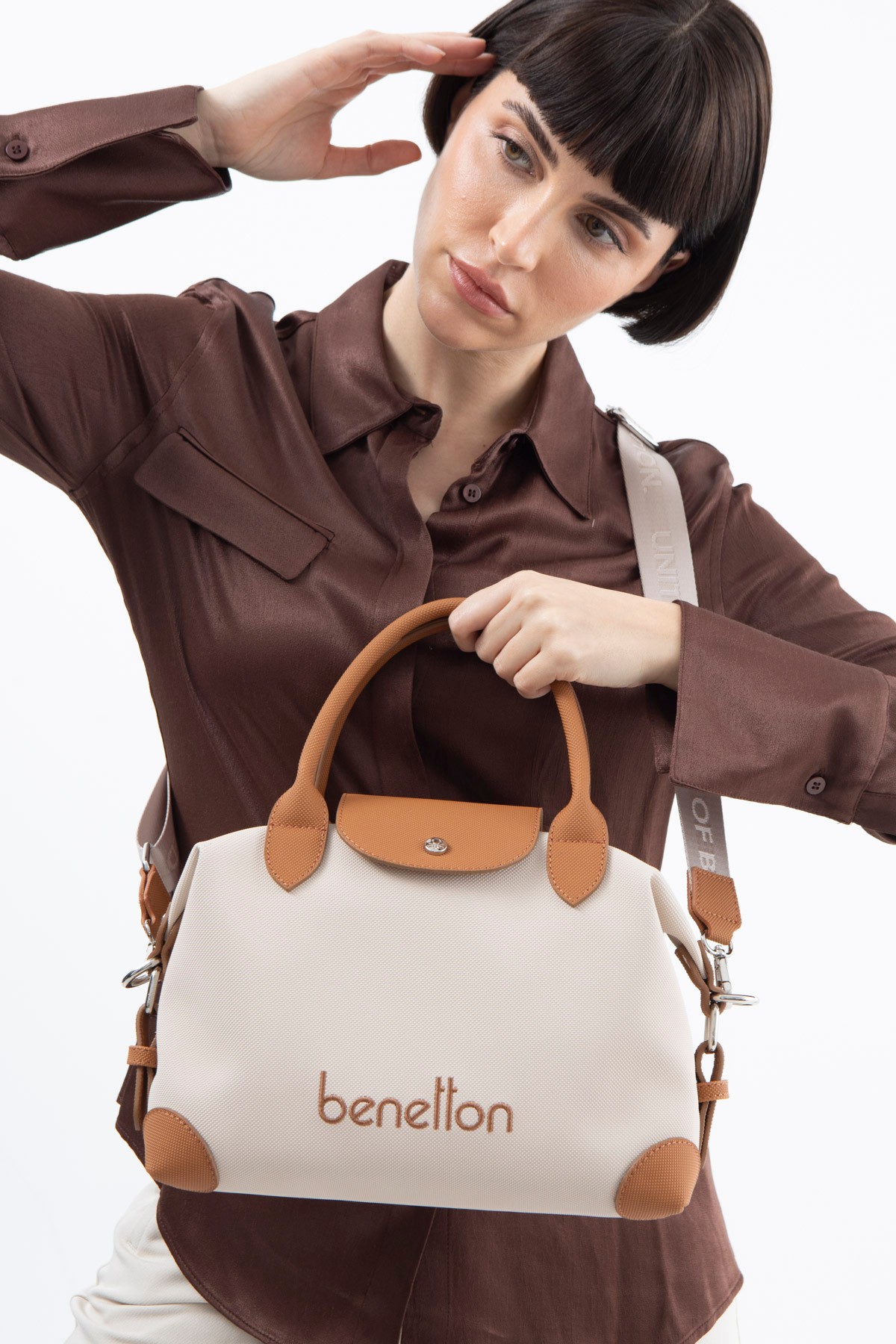 Benetton Kadın Kol Çantası BNT_1623 - Bej-Camel
