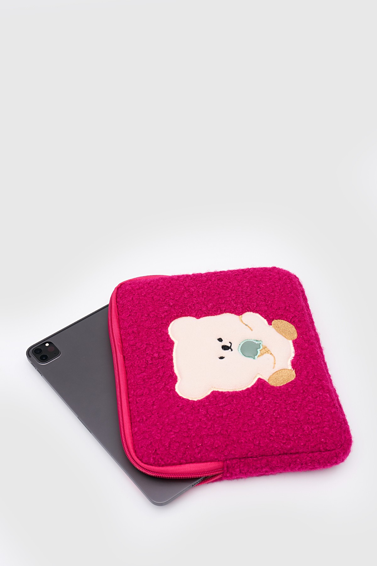 Teddy Bear Tablet Kılıfı 10” & 11” İnç Uyumlu  - Fuşya