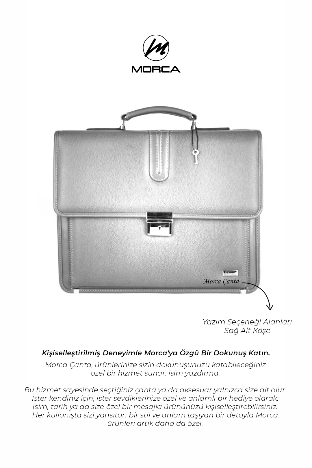 Klasik Kilitli Evrak Laptop Çantası - Siyah