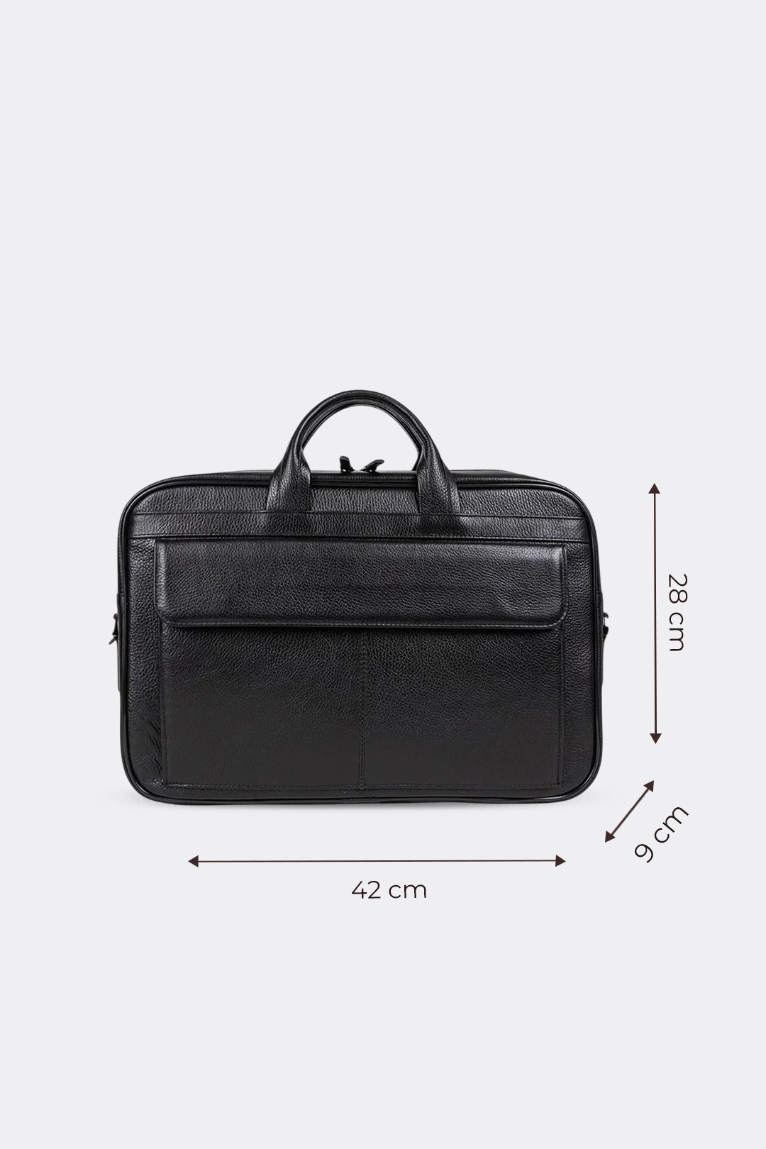 Hakiki Deri Unisex Evrak Çantası Laptop Bölmeli 16" & 17" Inç - Siyah