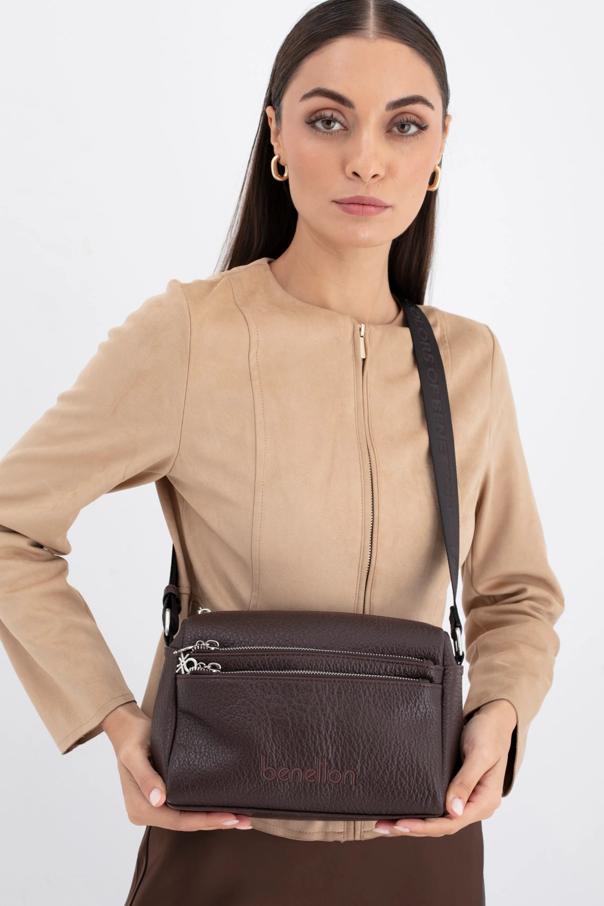 Benetton Kadın Çapraz Çanta BNT_1692 - Kahverengi