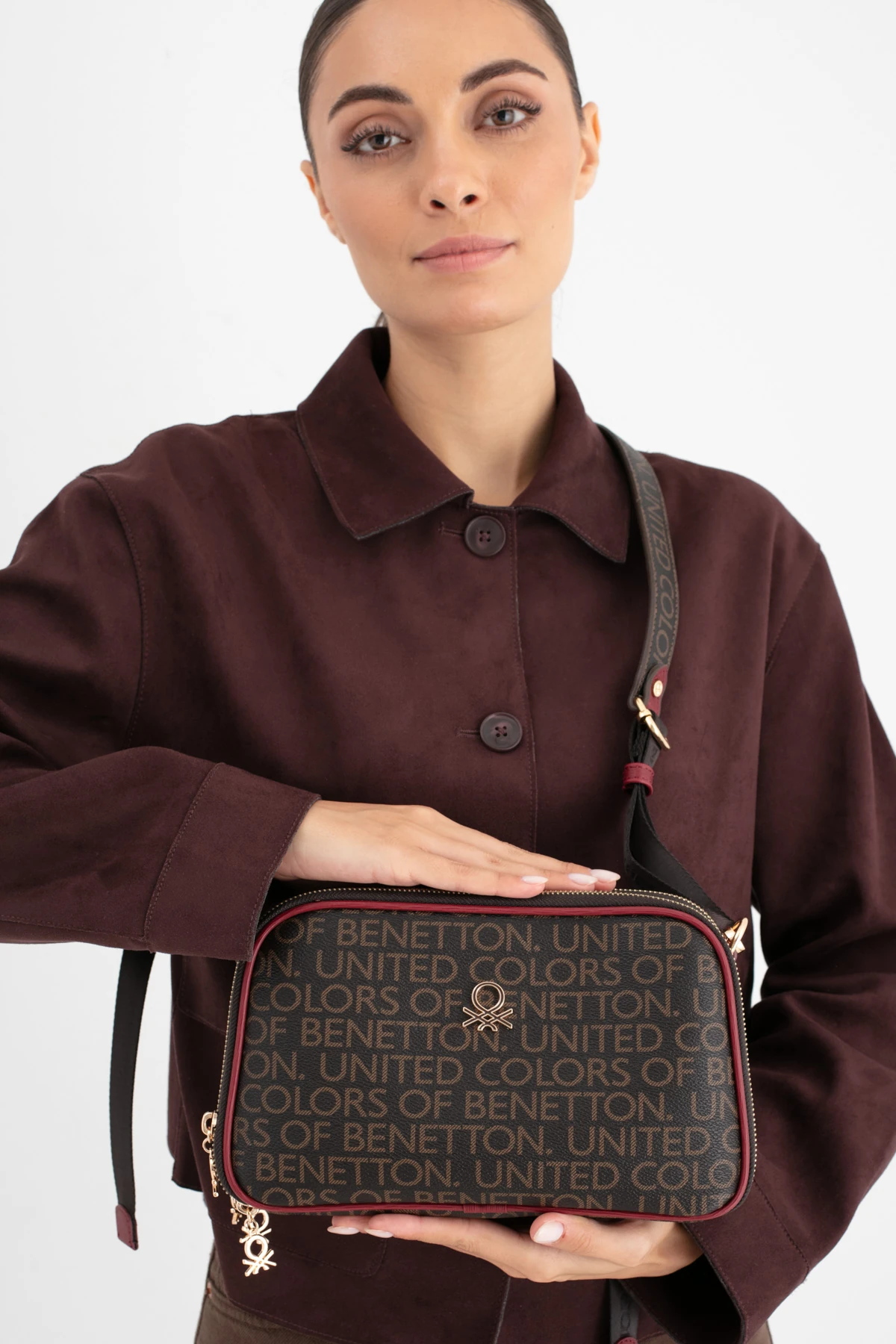 Benetton Kadın Çapraz Çanta BNT_1638 - Kahve-Bordo