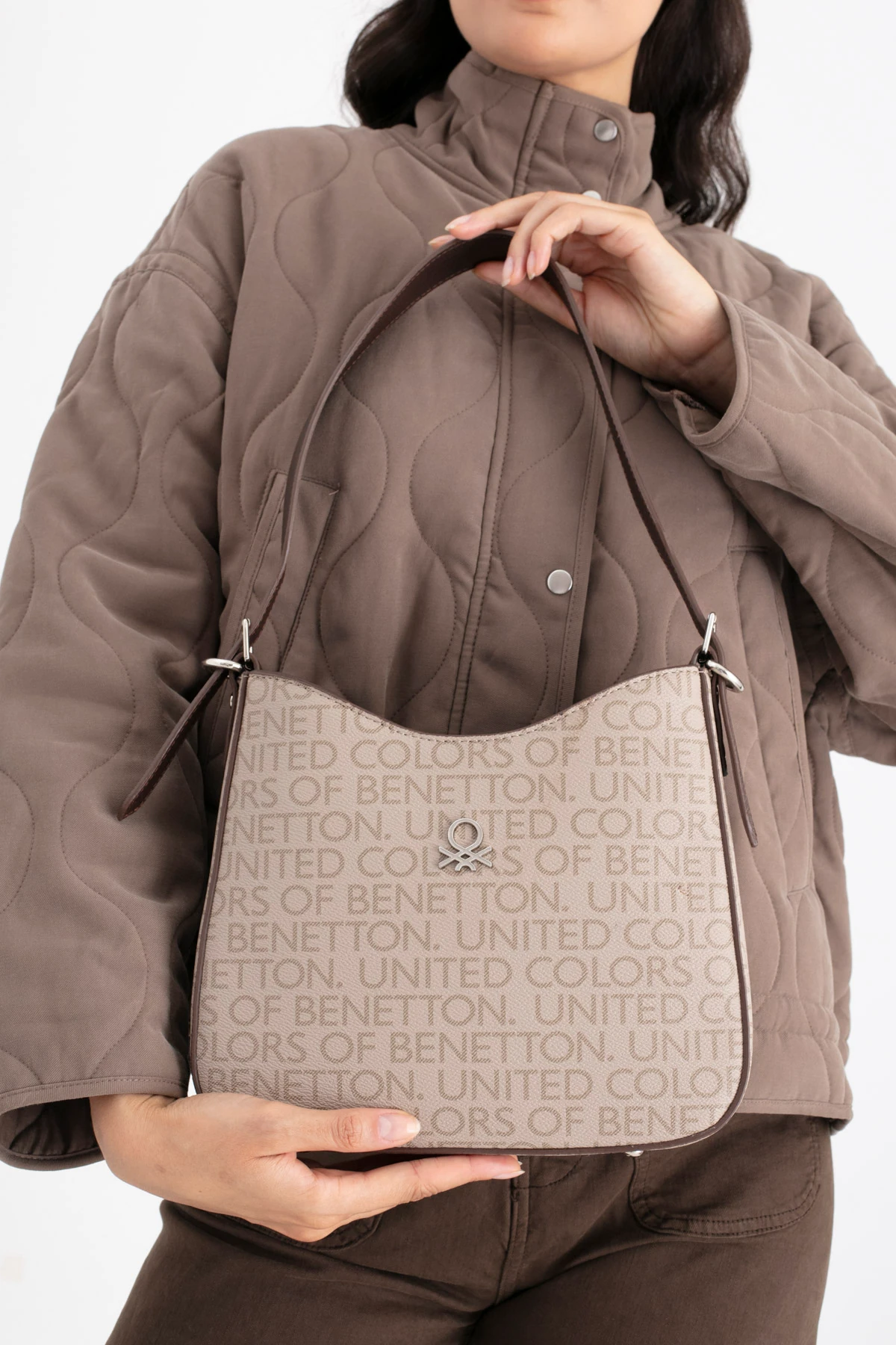 Benetton Kadın Omuz Çantası BNT_1703 - Taş-Kahve