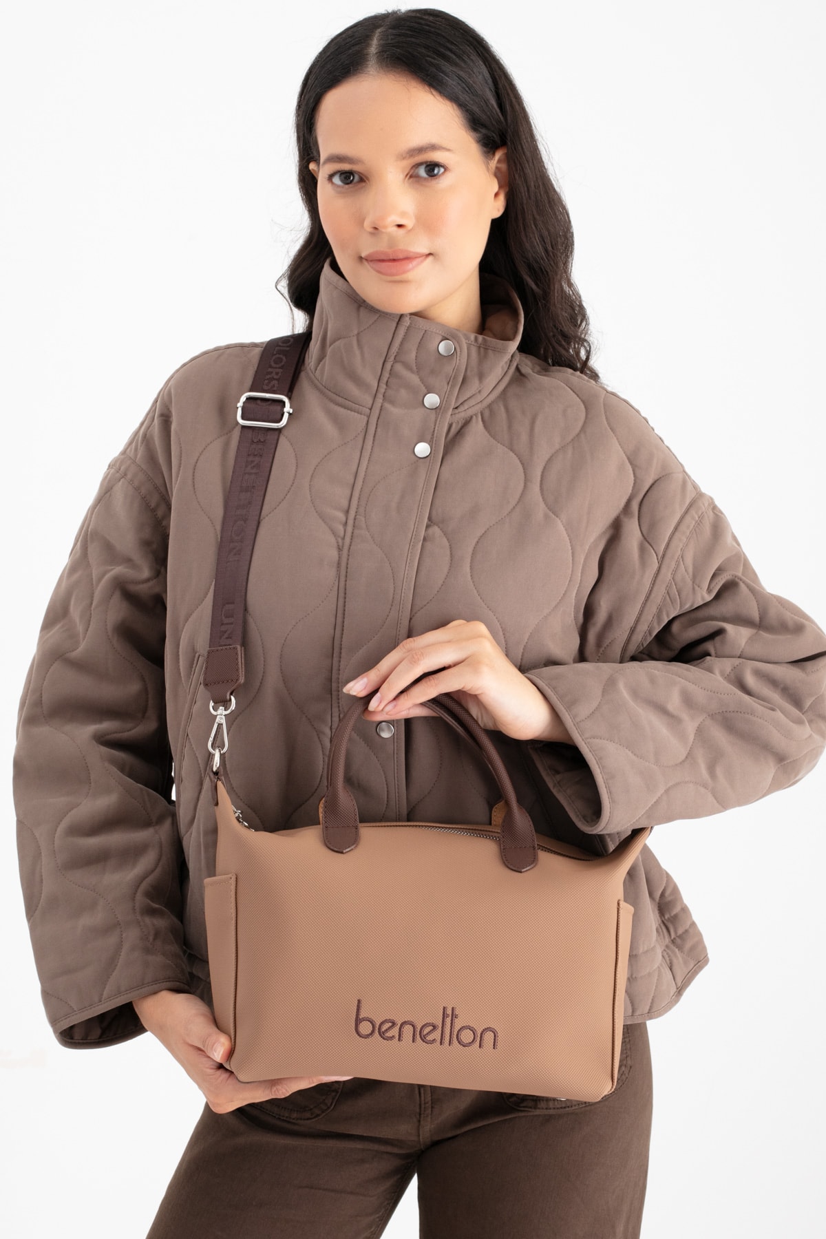 Benetton Kadın Kol Çantası BNT_1678 - Taba-Kahve