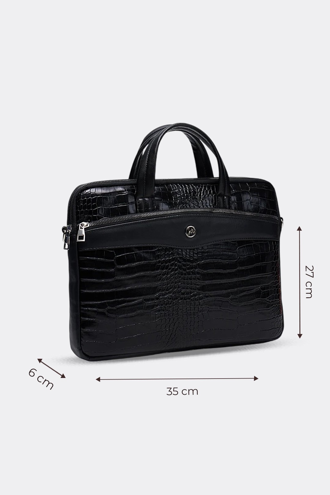 Unisex 13" & 14" Laptop Evrak Çantası Siyah Kroko